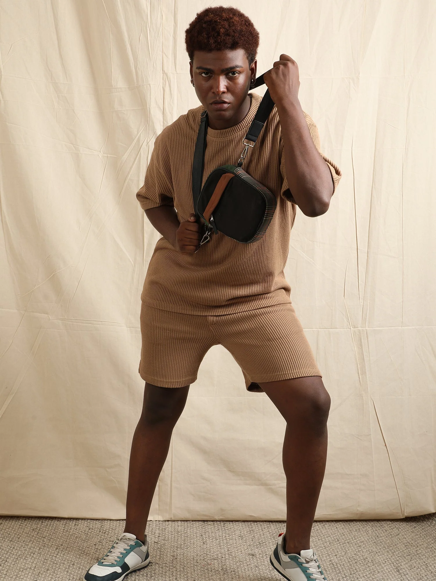CO-ORD IN SWEATER KNIT FABRIC (BROWN) - Image 4