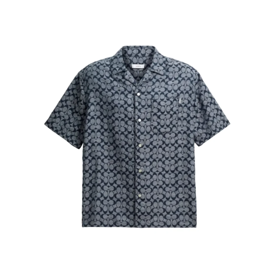 Coach Signature Camp Shirt Navy