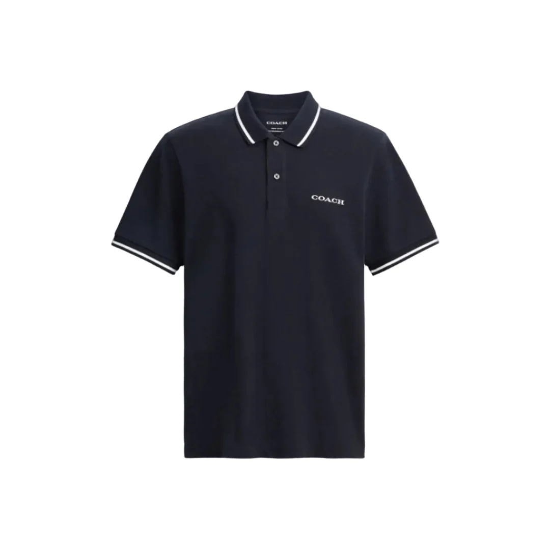 Coach Signature Trim Polo Navy