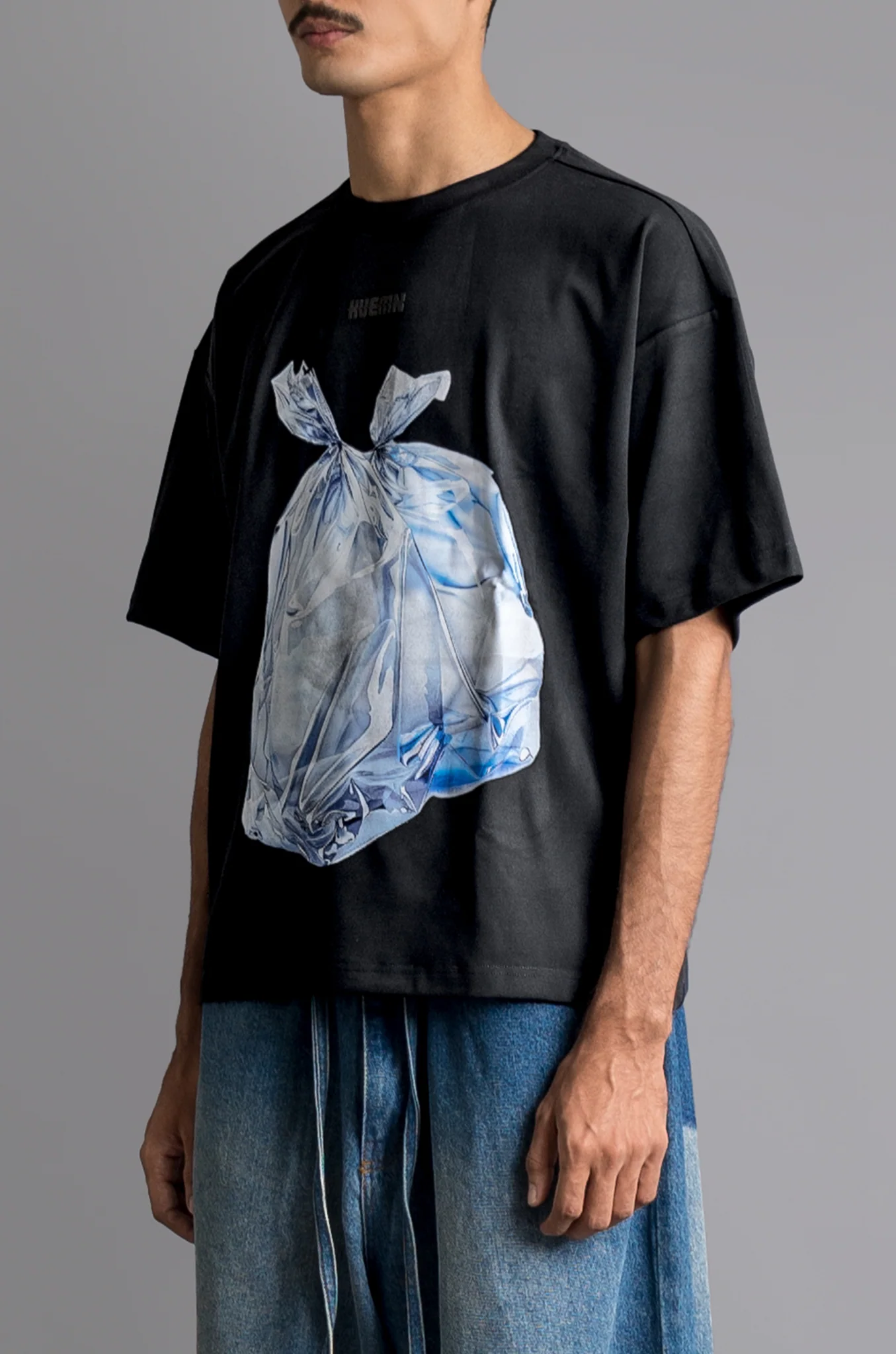 Cold 'Garbage bag' T-shirt (Black) - Image 6