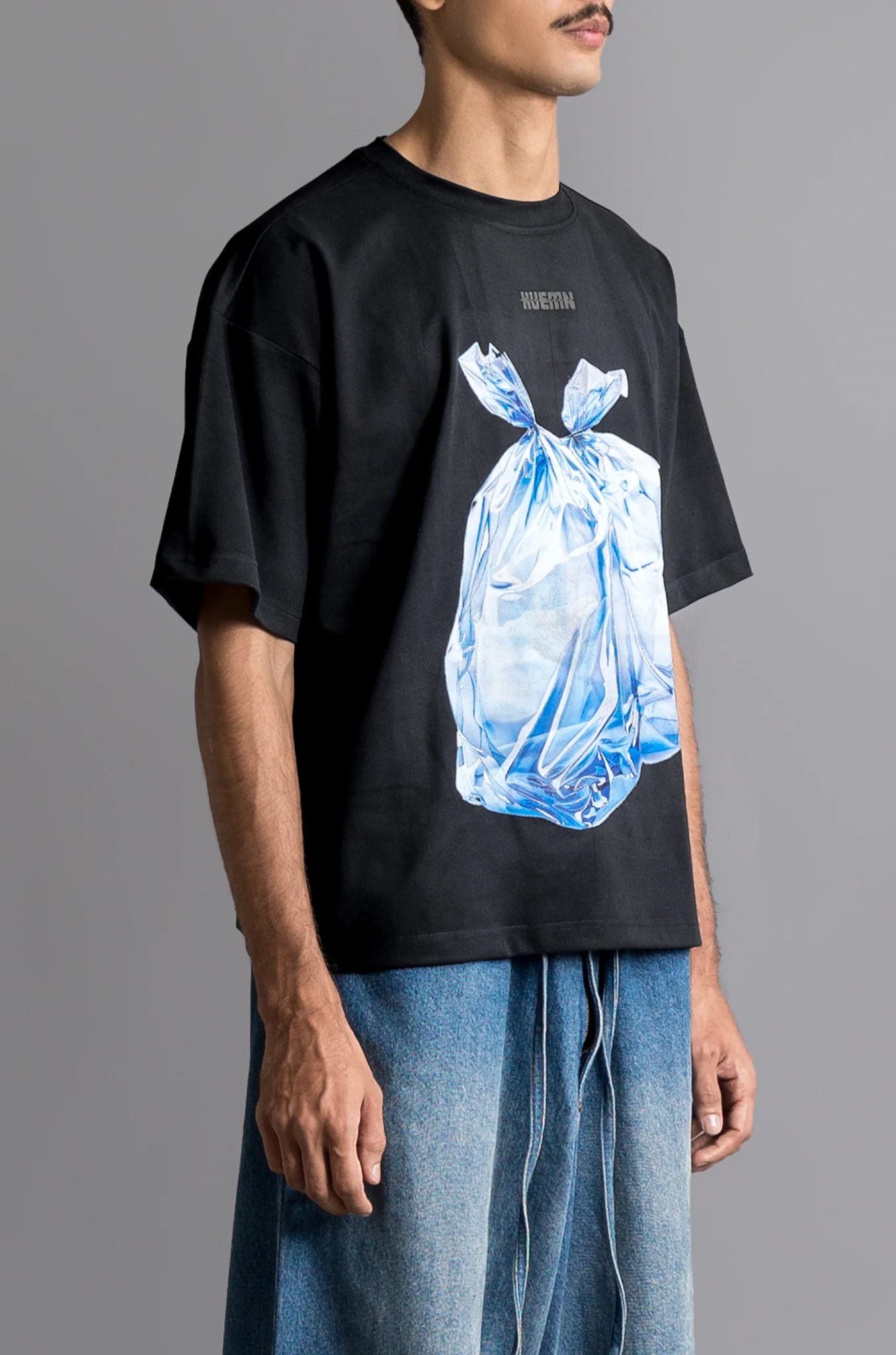 Cold 'Garbage bag' T-shirt (Black) - Image 8