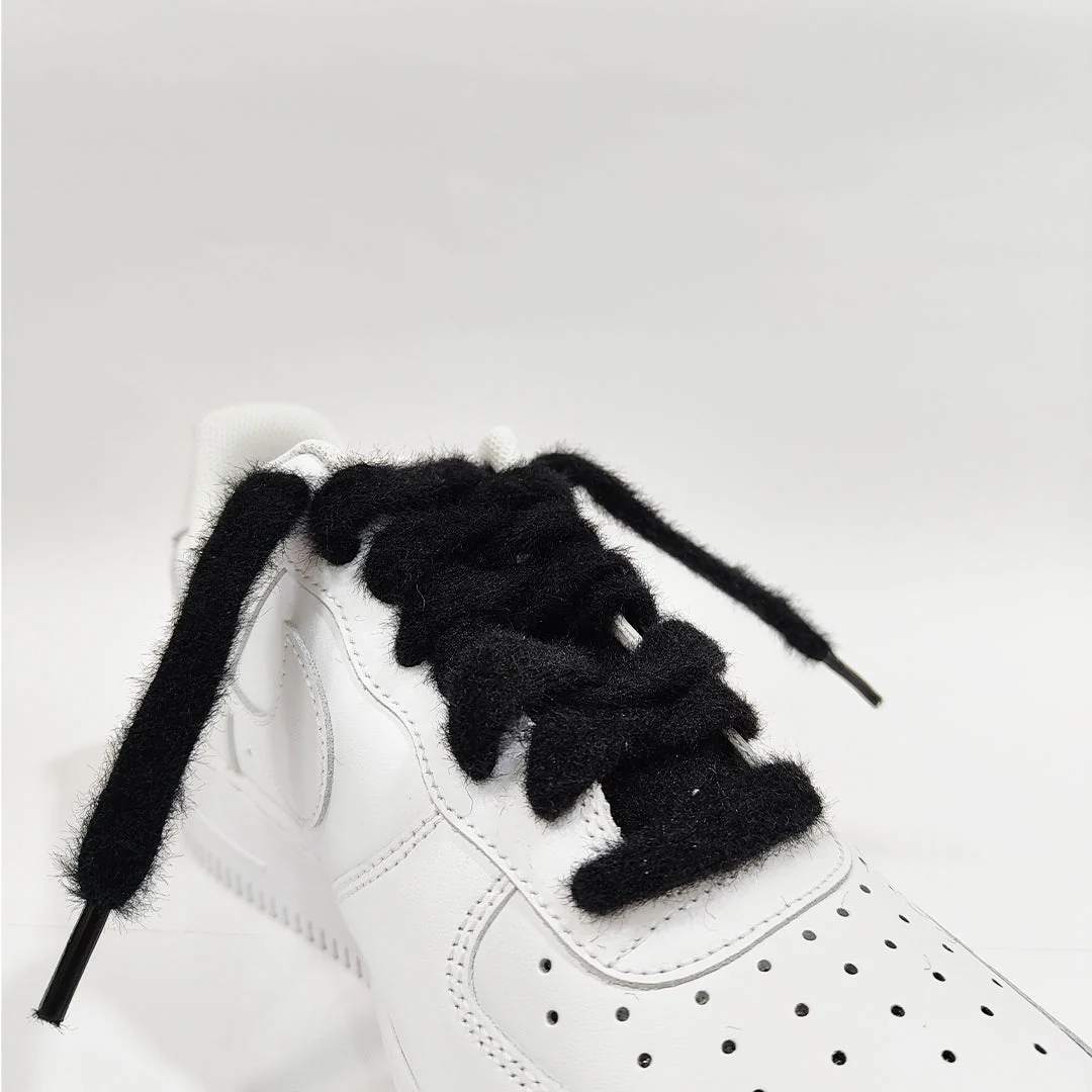 COZY FUZZY BLACK SHEEP FAT LACES BY KNOTTY - Image 2