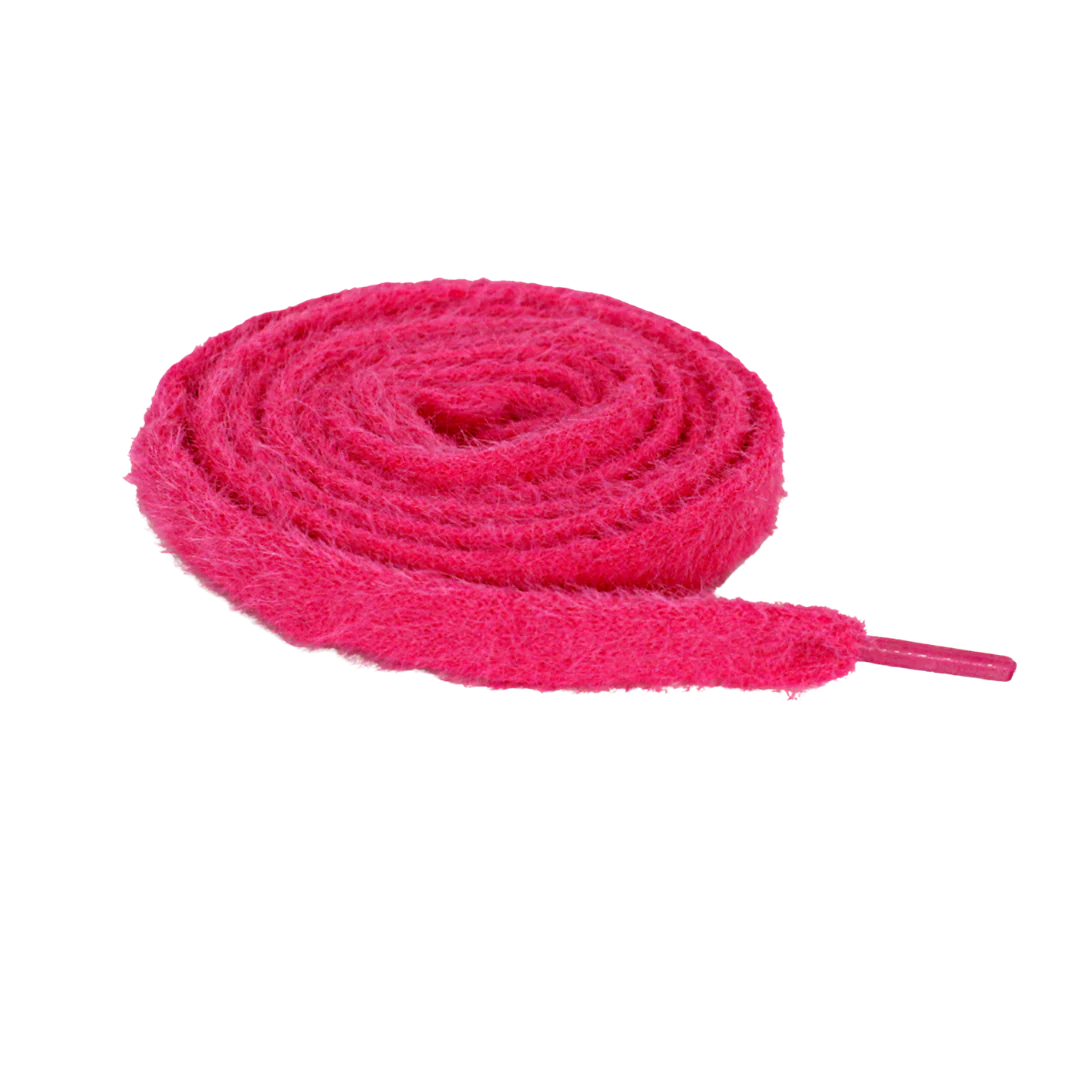 COZY FUZZY HOT PINK FAT LACES BY KNOTTY