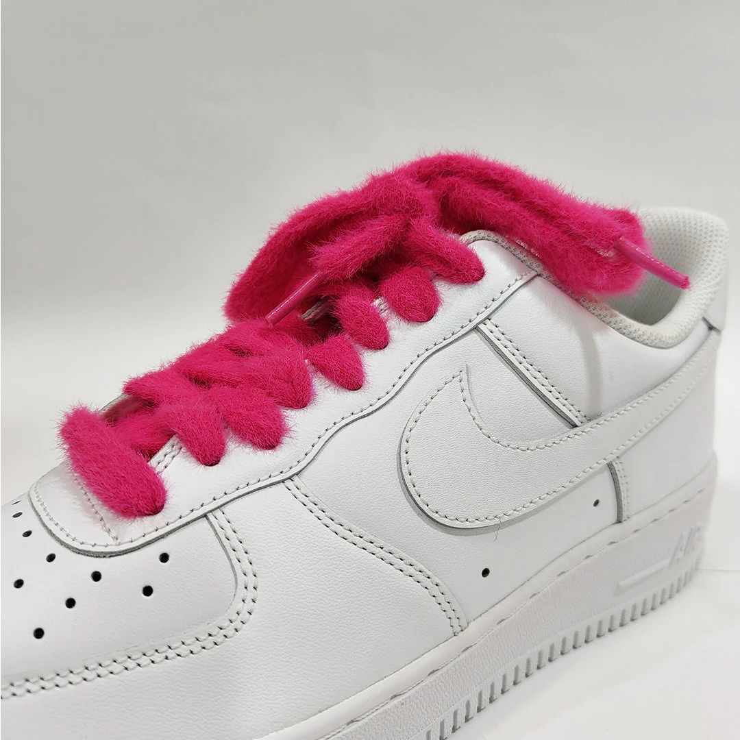 COZY FUZZY HOT PINK FAT LACES BY KNOTTY - Image 2