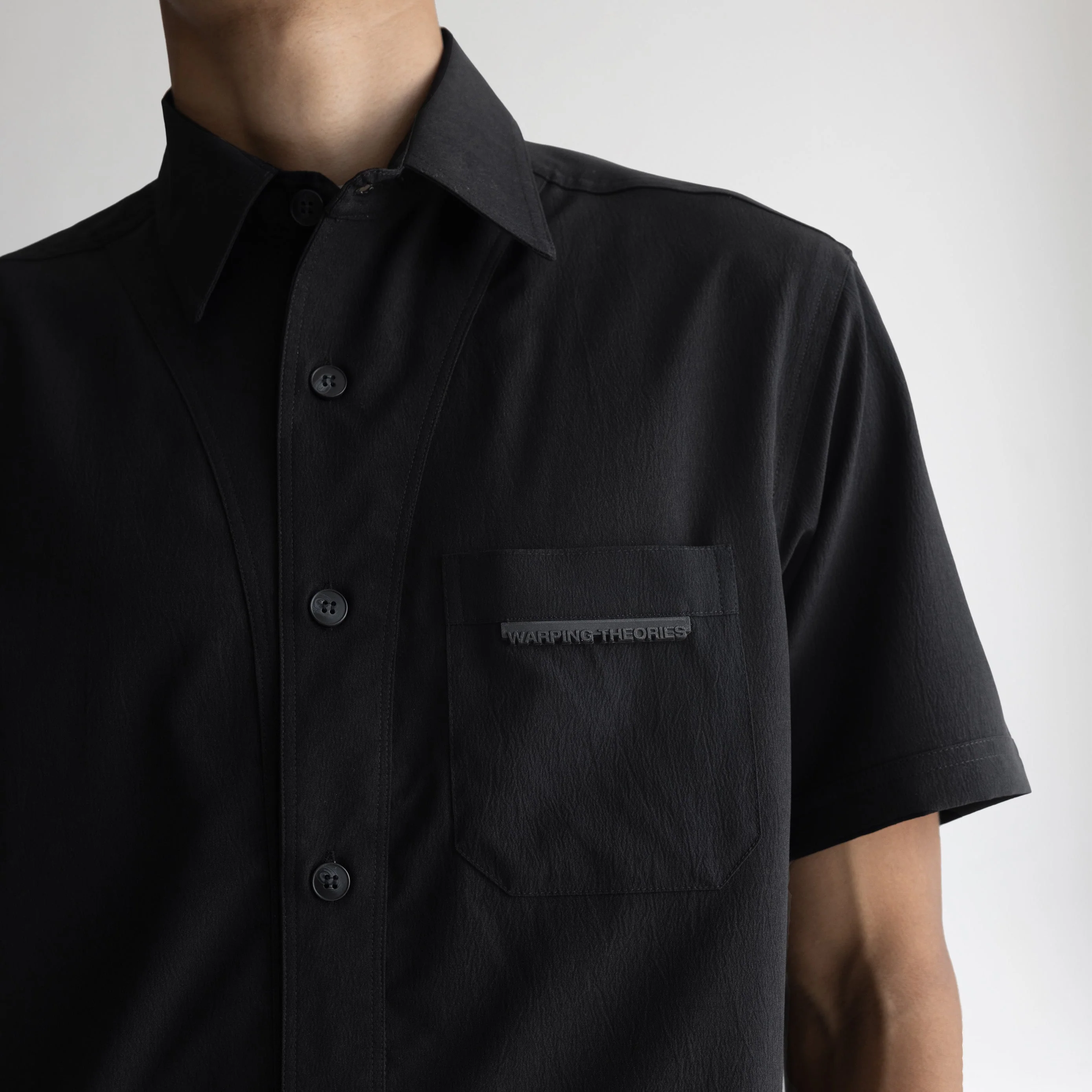 CRINKLE SHIRT- JET BLACK - Image 3
