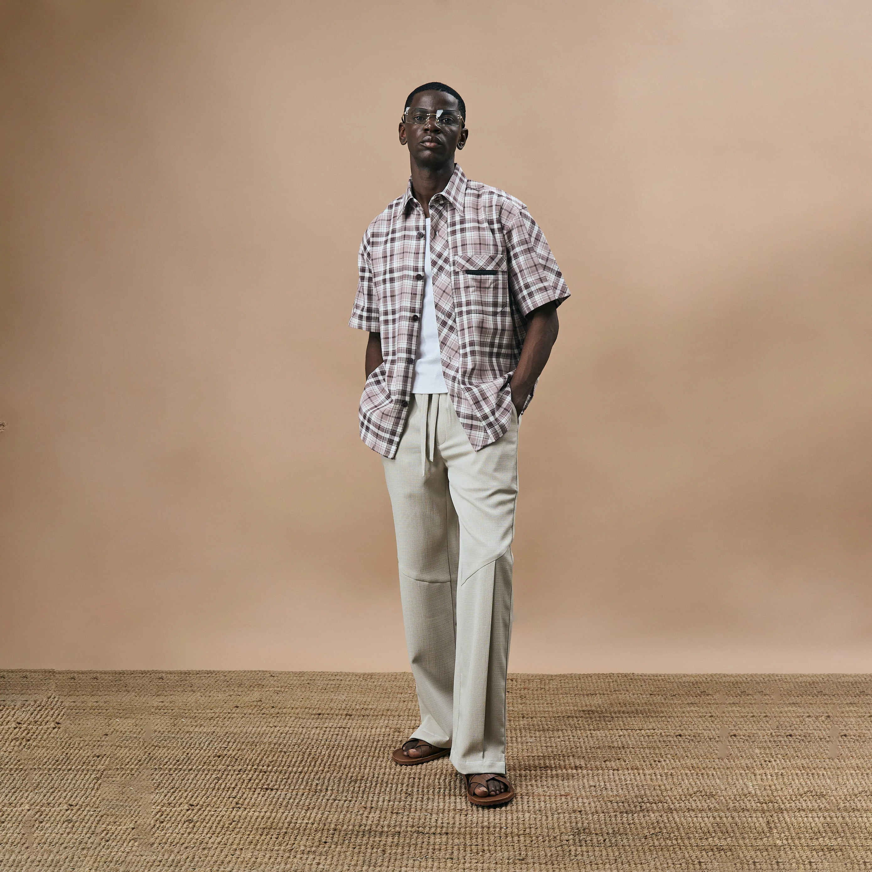 CROSS CUT CHECKS SHIRT- SMUDGED PLUM - Image 2