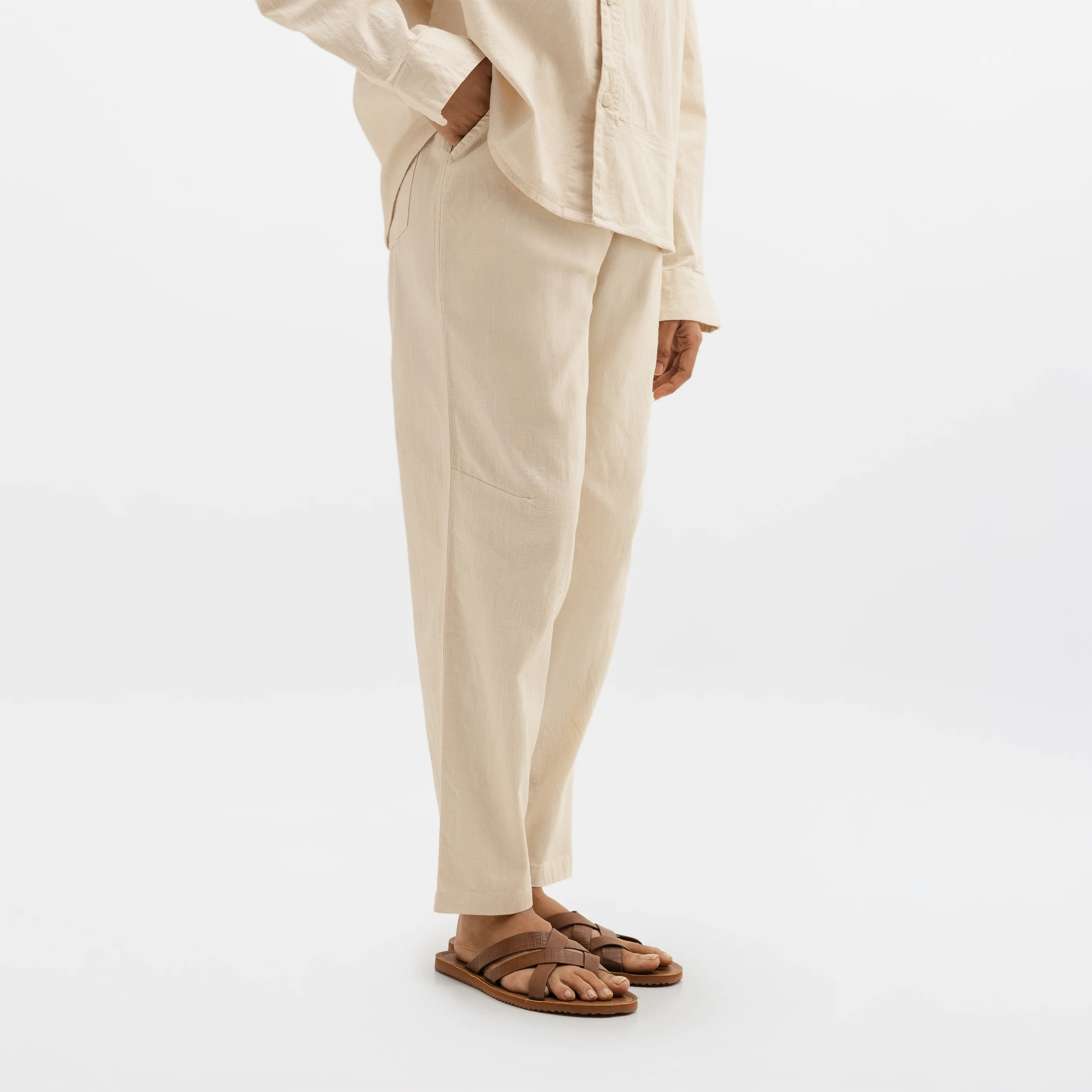CURVED COTTON PANTS - Image 2