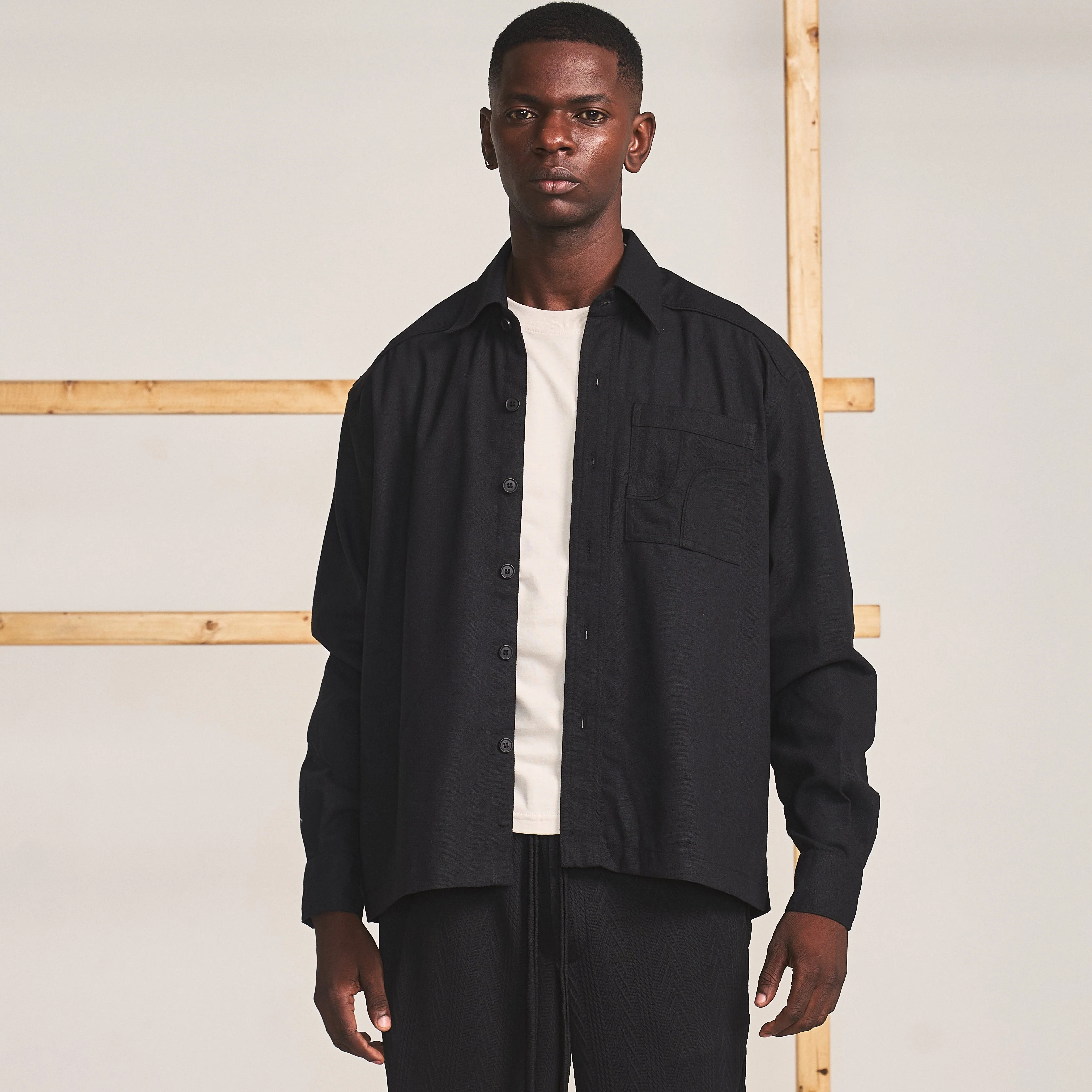 CUT POCKET SHIRT- TRUFFLE - Image 2