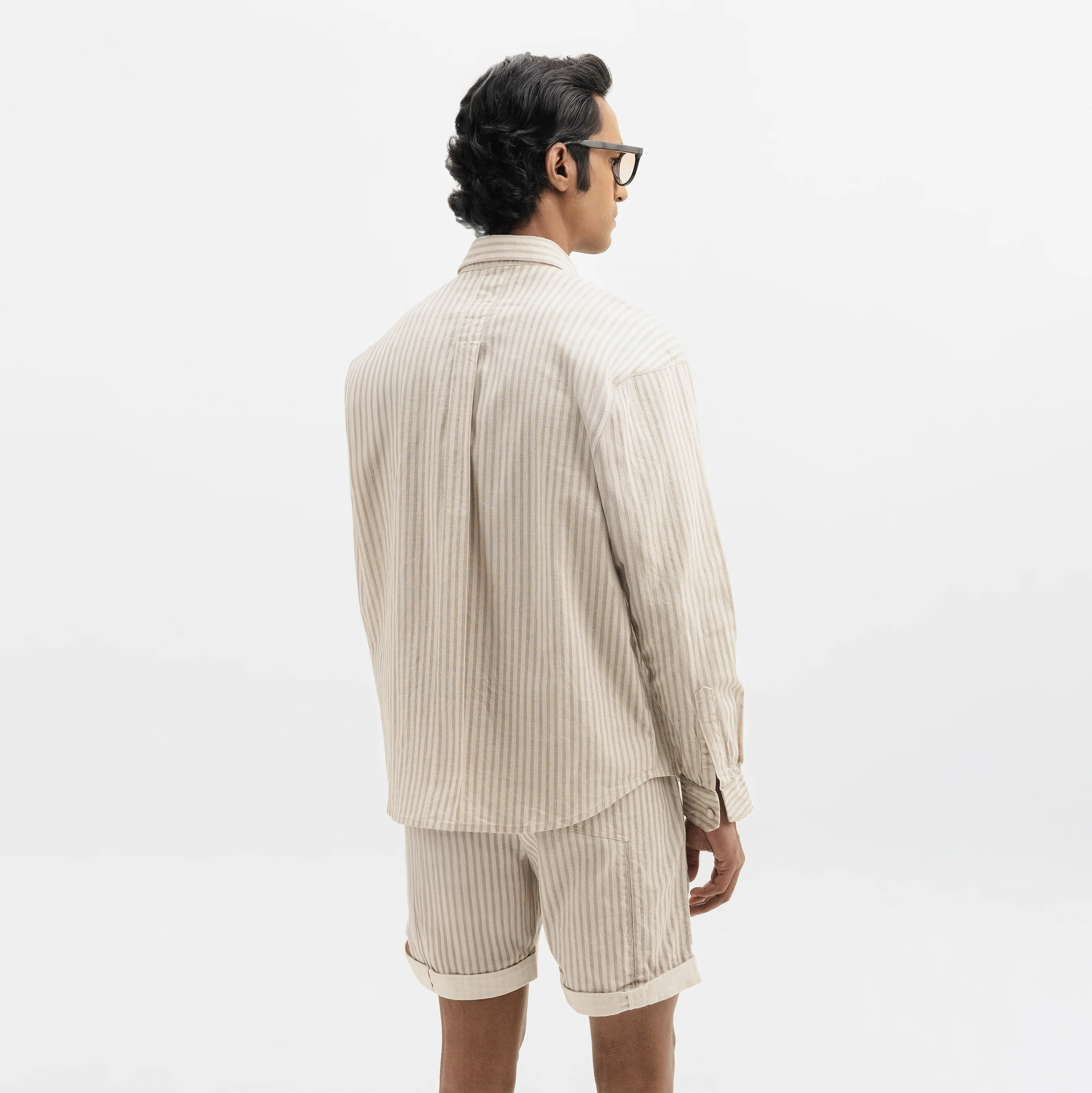DESERT STRIPED FULL-SLEEVE SHIRT- DESERT - Image 4