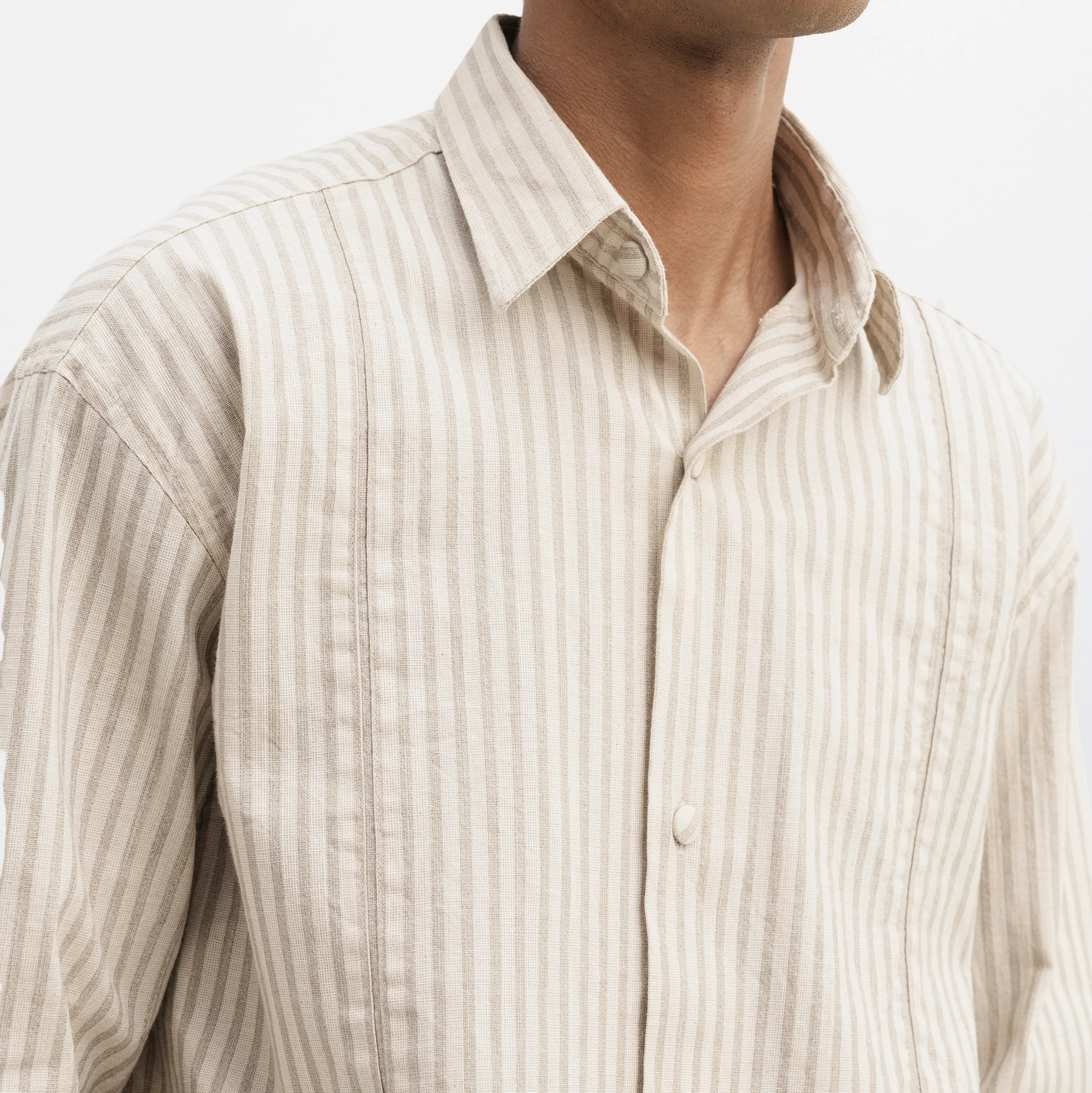 DESERT STRIPED FULL-SLEEVE SHIRT- DESERT - Image 5