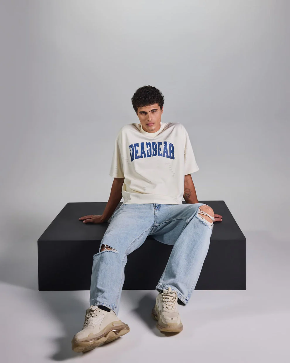 Distressed Cream White Tee 2.0 - Image 5