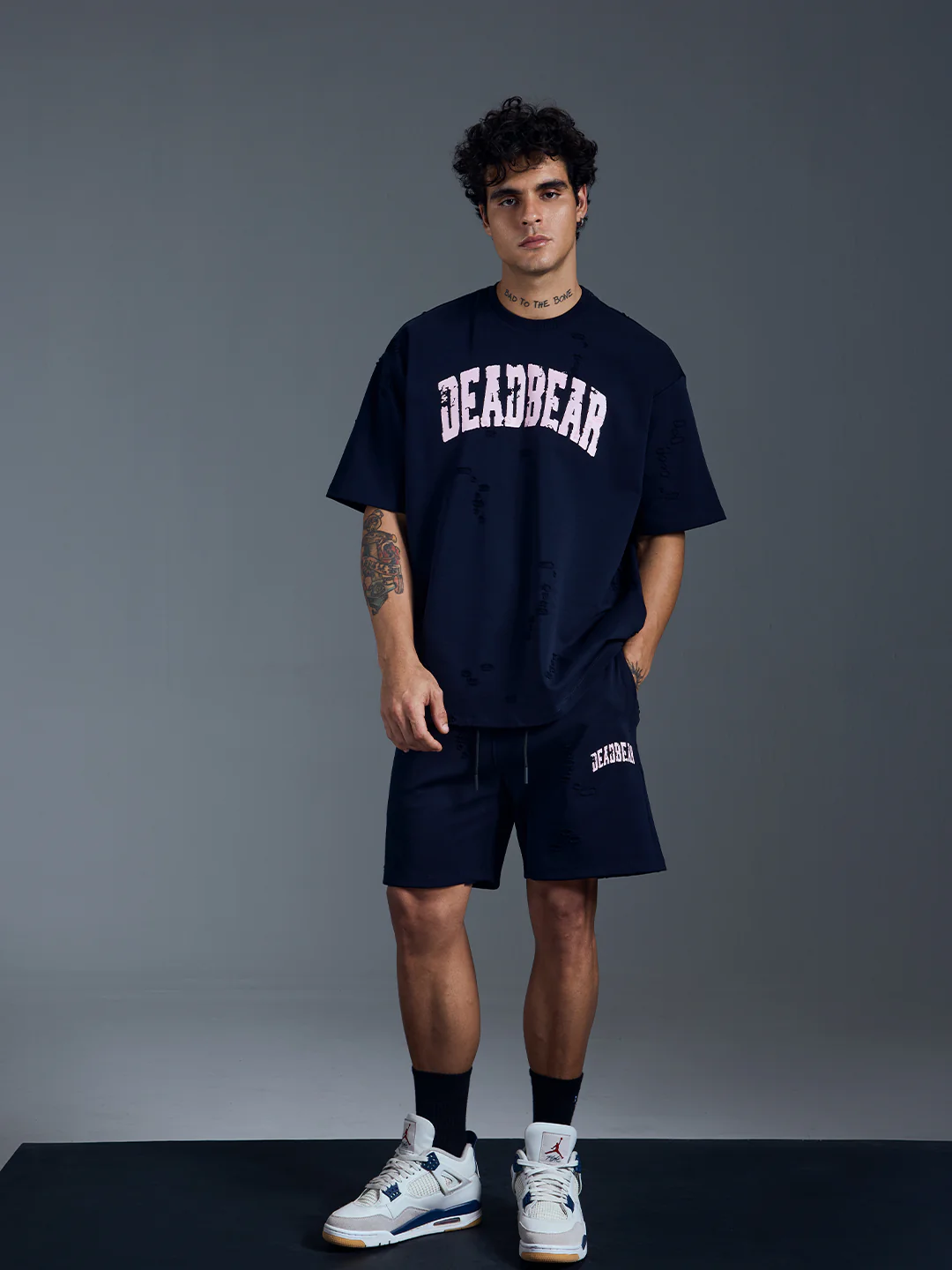 Distressed Navy Shorts - Image 6