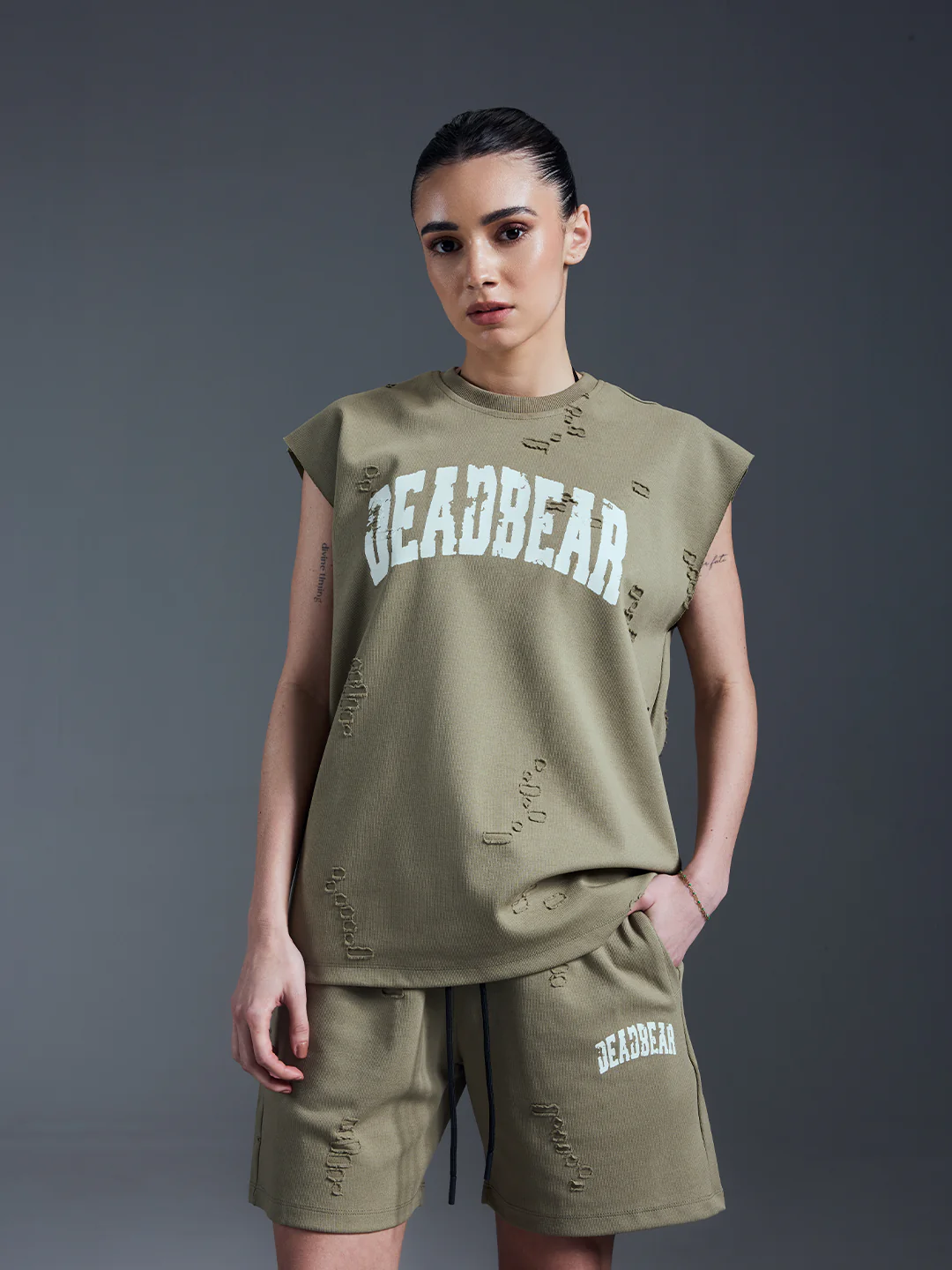 Distressed Olive Tank - Image 3