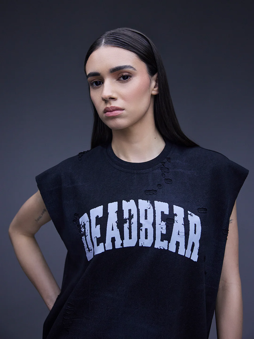 Distressed Washed Black Tank - Image 2