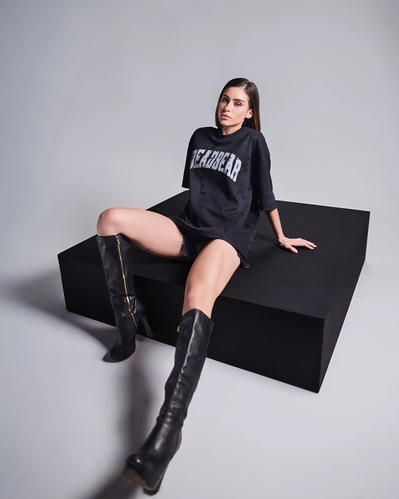Distressed Washed Black Tee - Image 4