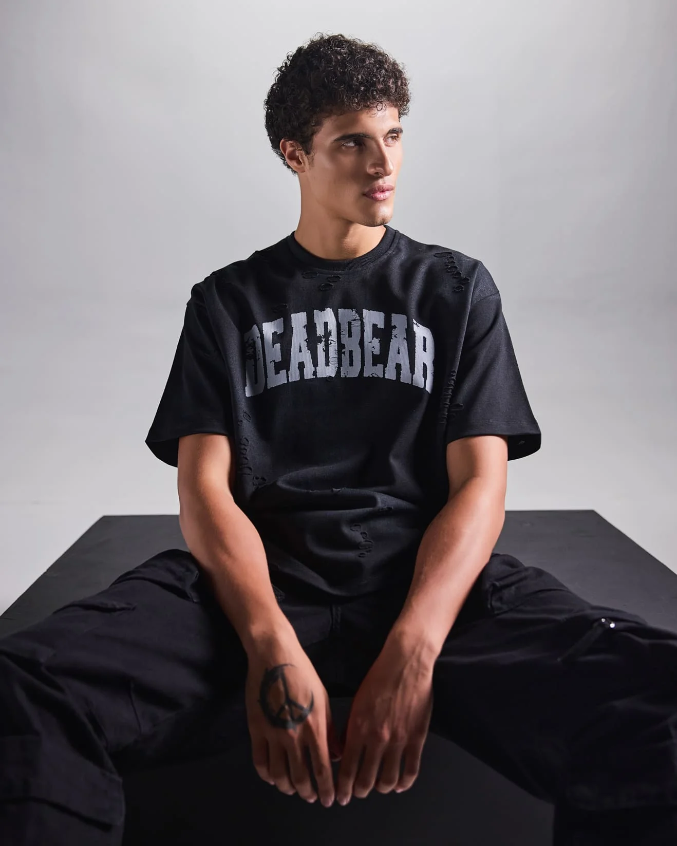 Distressed Washed Black Tee - Image 9