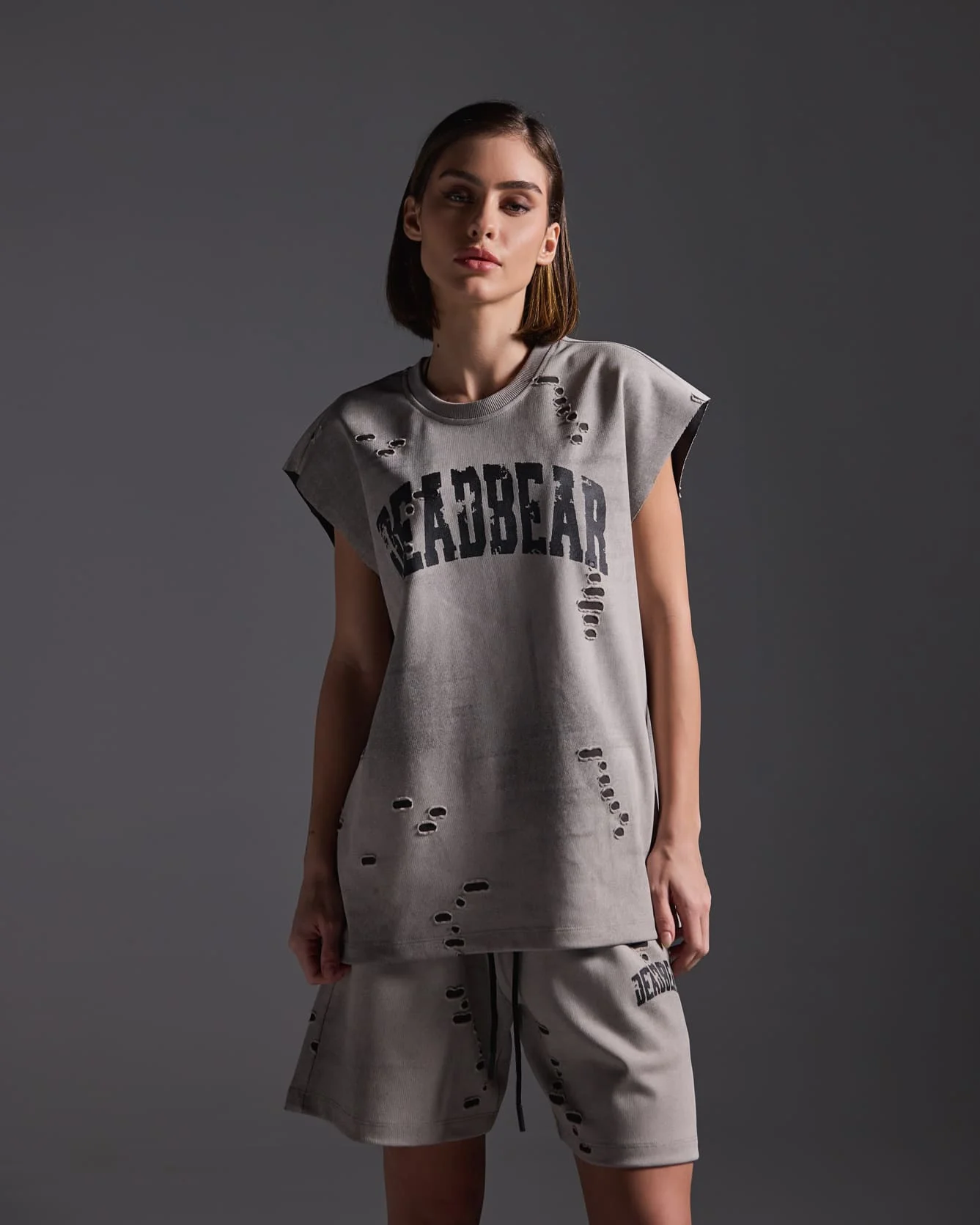 Distressed Washed Grey Tank - Image 6