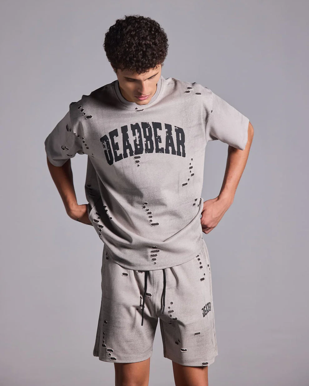 Distressed Washed Grey Tee - Image 4