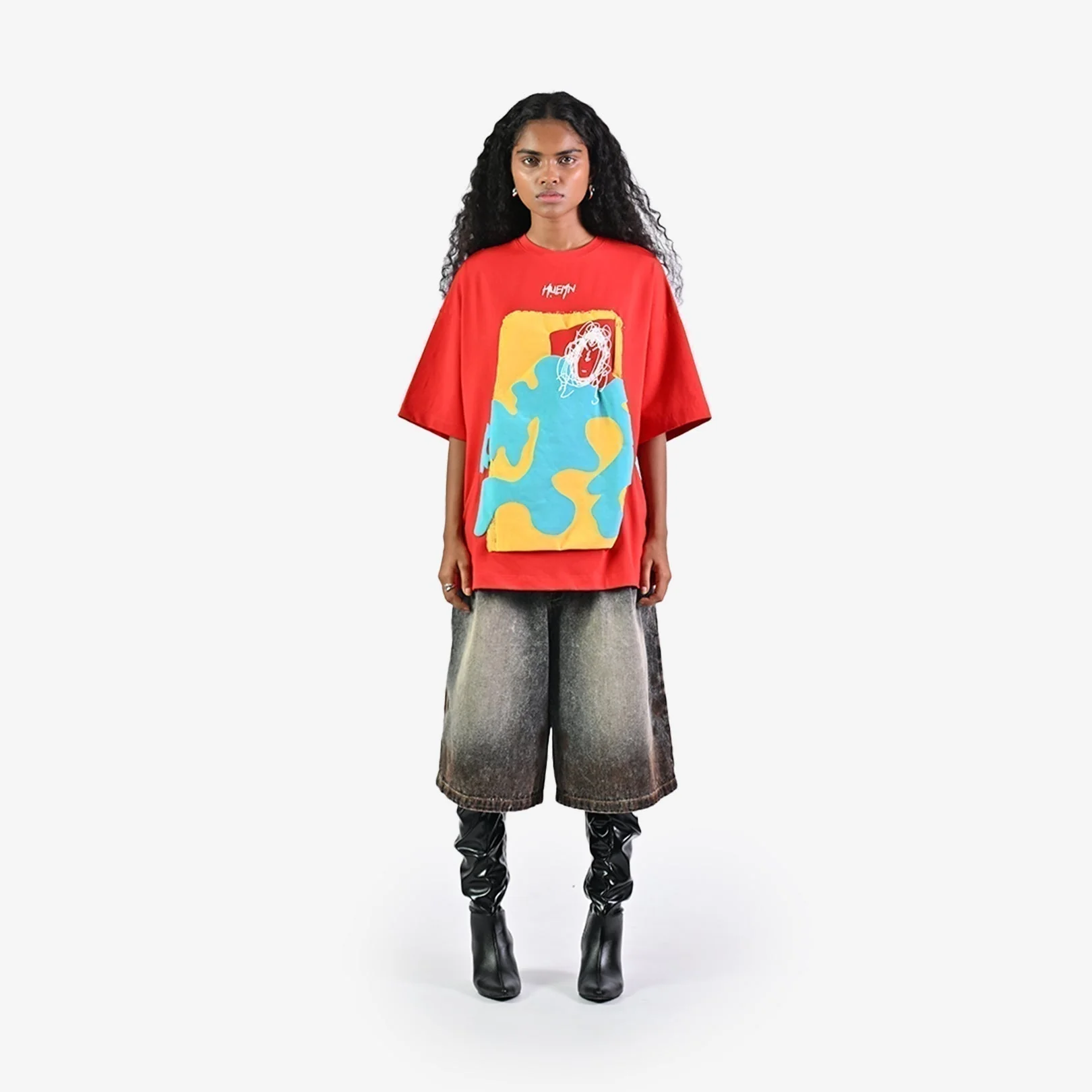 Doodle man t-shirt - Red - Image 3