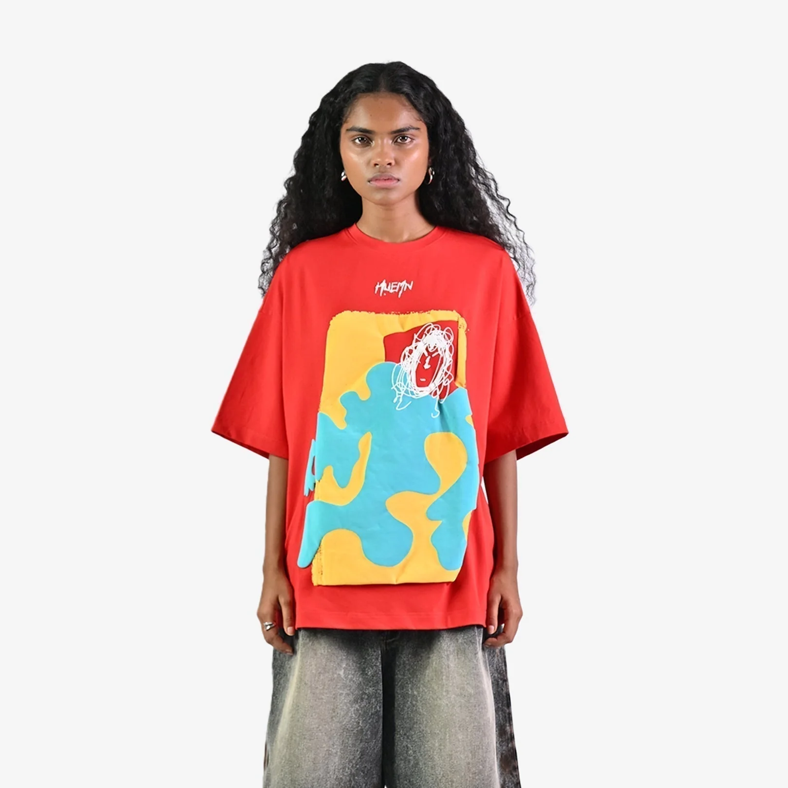 Doodle man t-shirt - Red - Image 4
