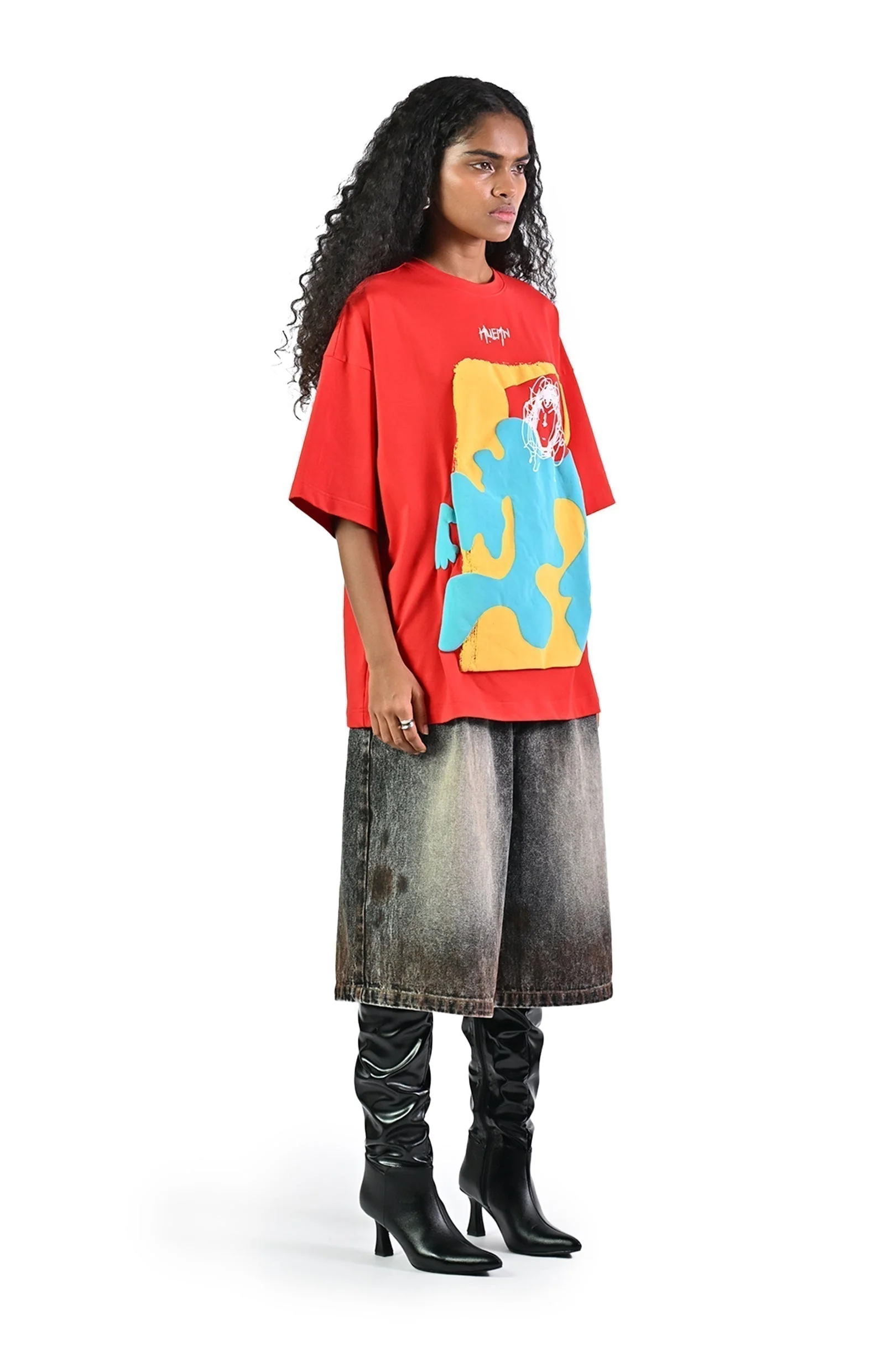 Doodle man t-shirt - Red - Image 6