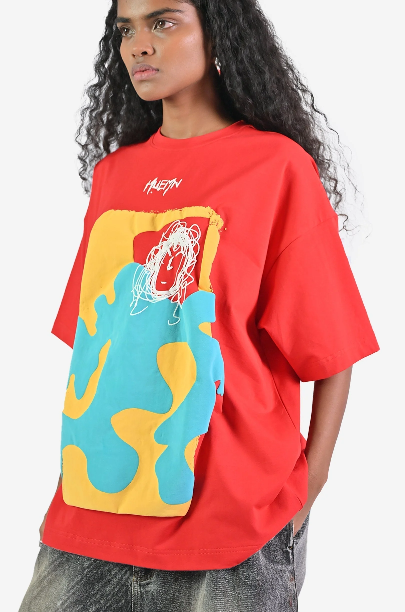 Doodle man t-shirt - Red - Image 9