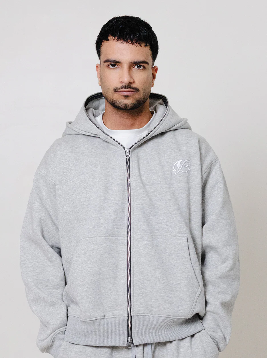 Double Hooded Zipper- Concrete - Image 3