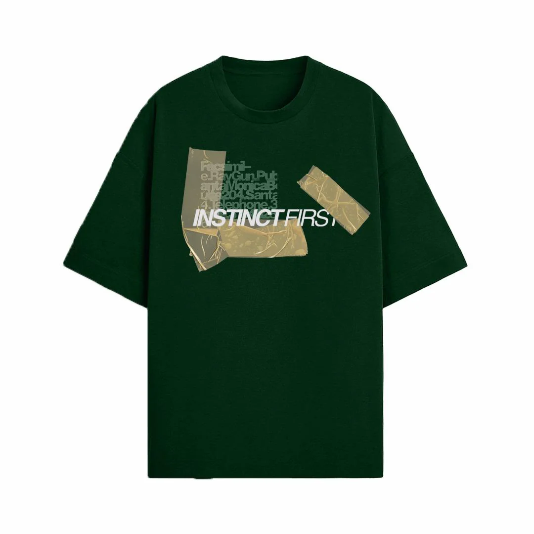 Duct Tape Oversized T-Shirt - (Bottle Green)