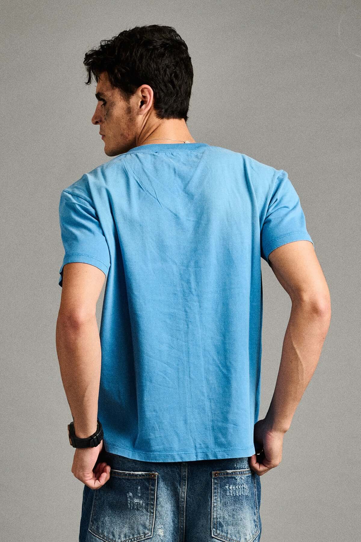 FADED BLUE V-NECK TEE- Unisex - Image 6