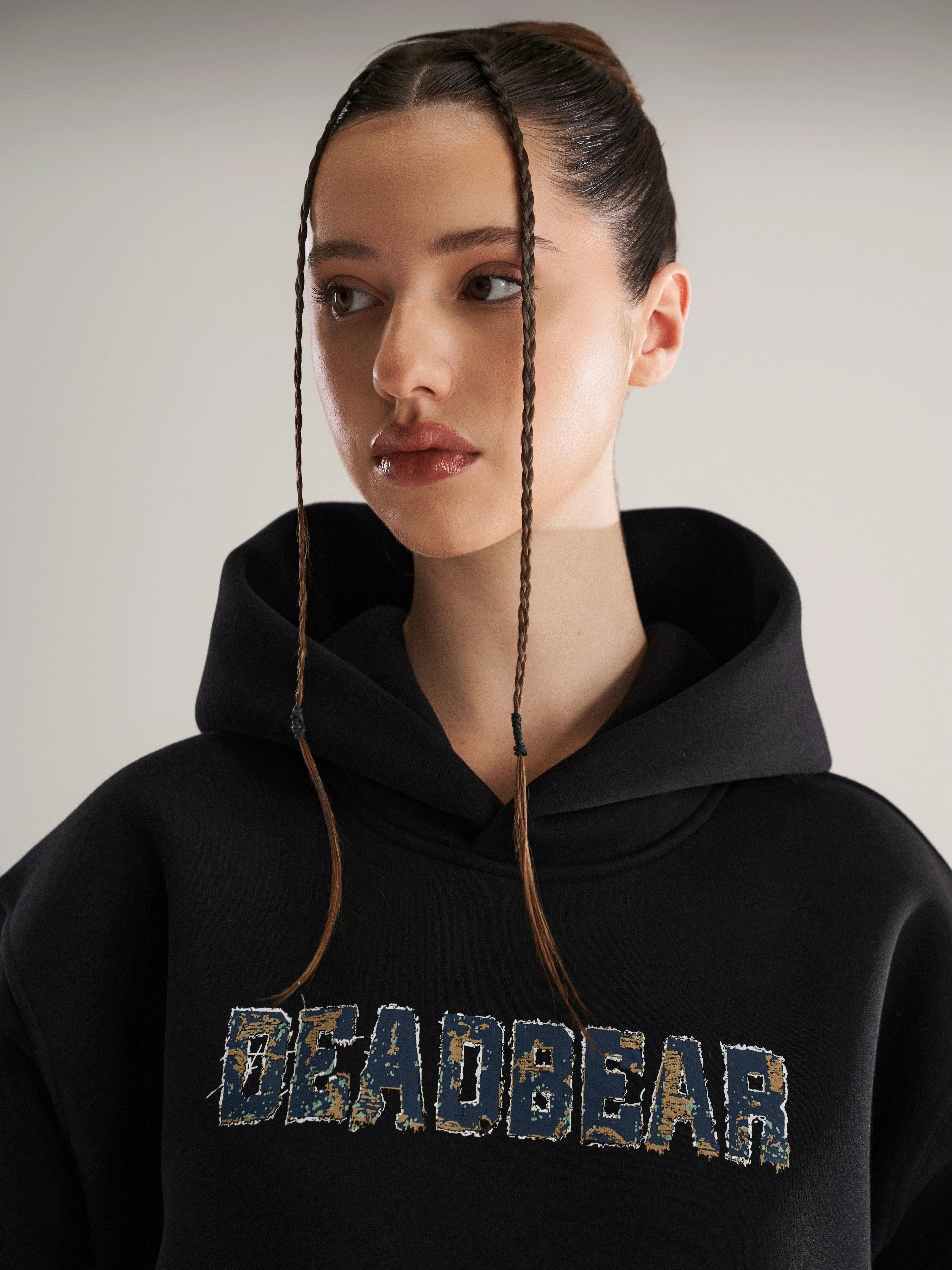Fake Denim Hoodie Black - Image 4