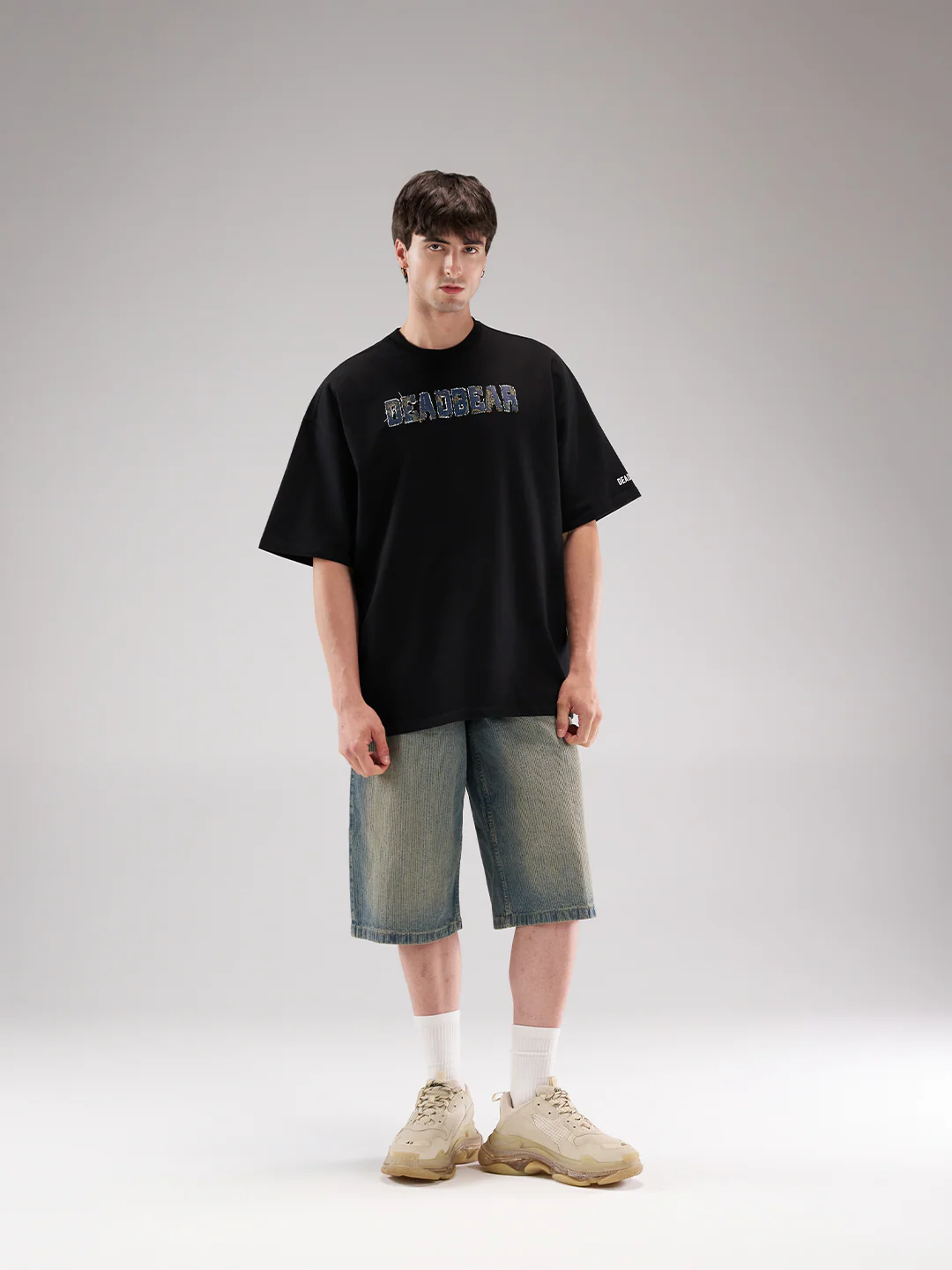 Fake Denim Tee Black - Image 4