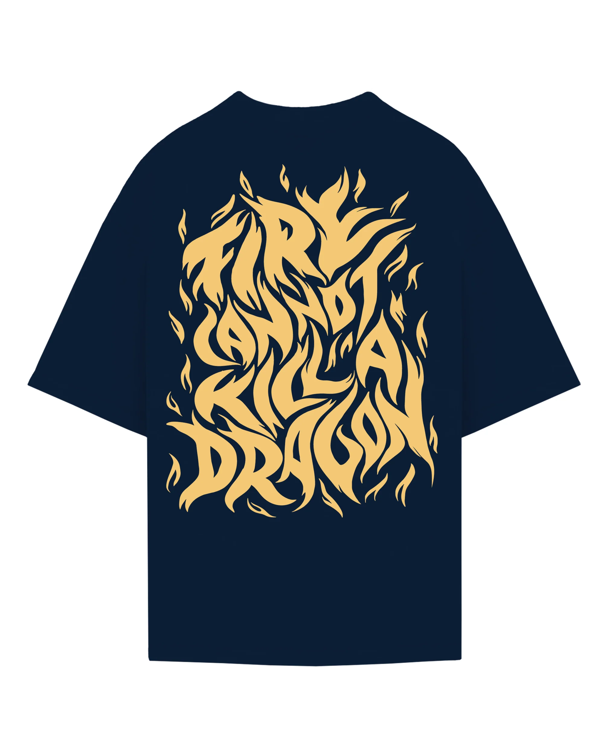 FIRE CANNOT KILL A DRAGON T-SHIRT - NAVY BLUE - Image 3