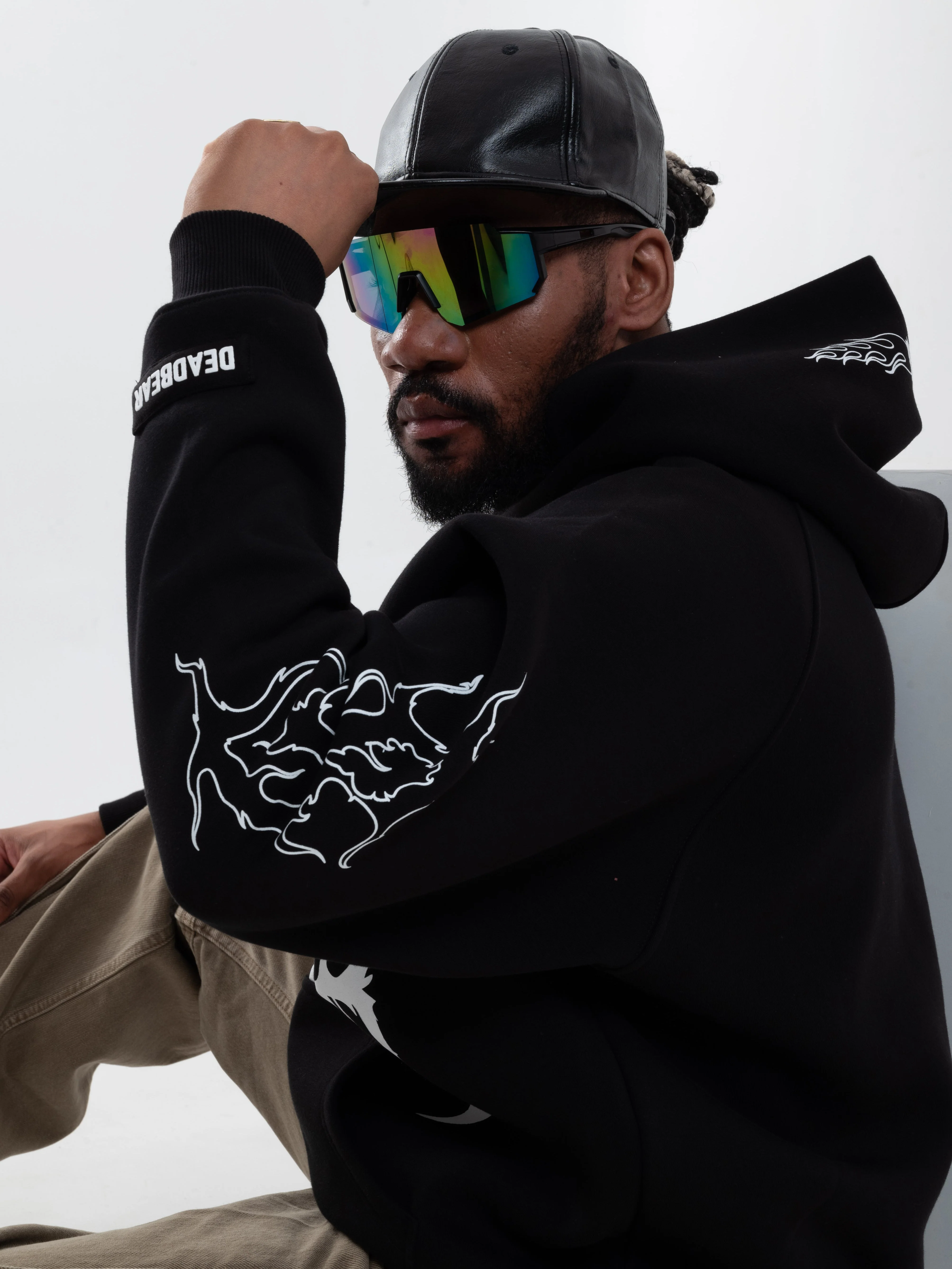 Flames Hoodie Black - Image 5