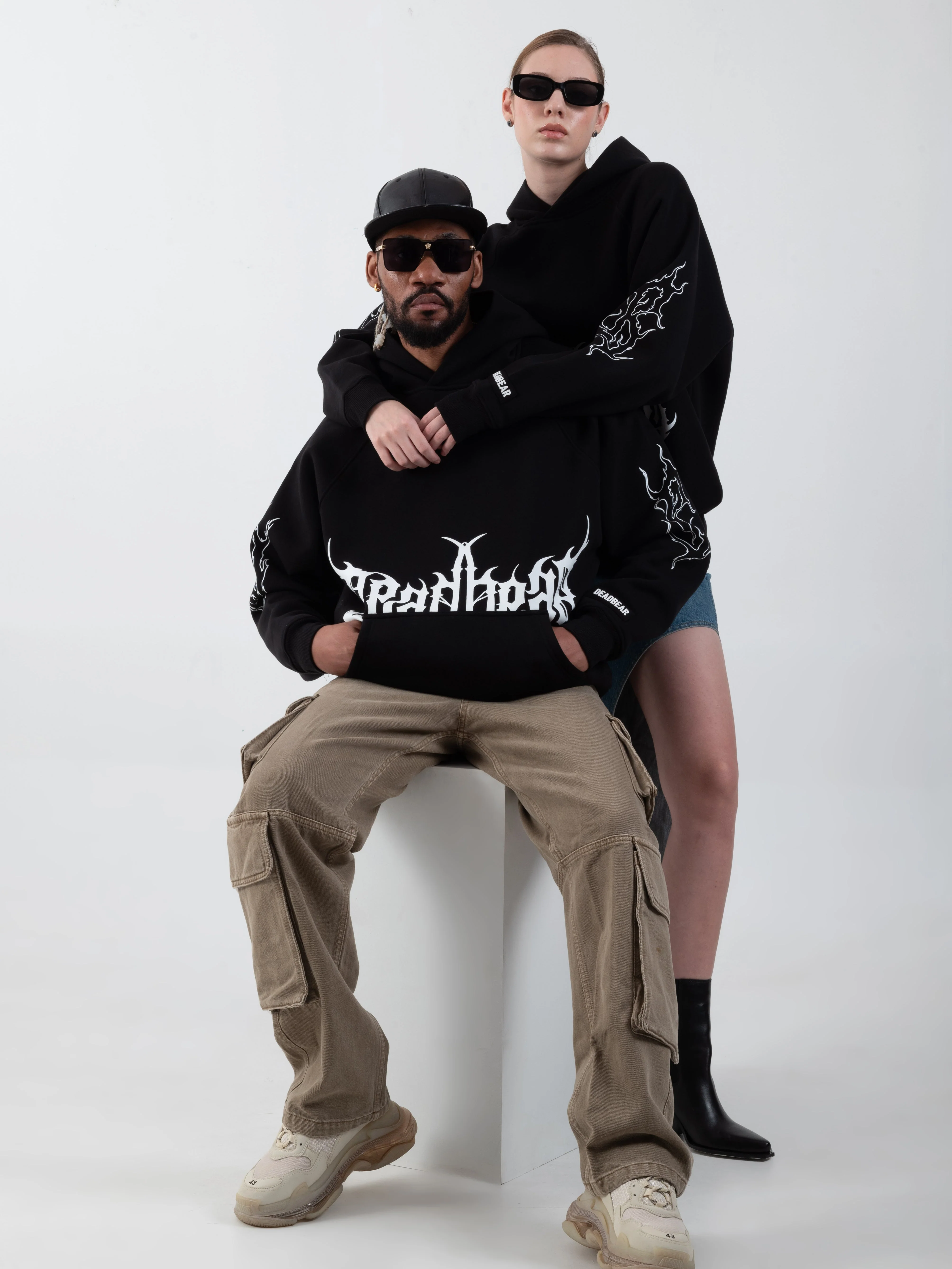 Flames Hoodie Black - Image 6