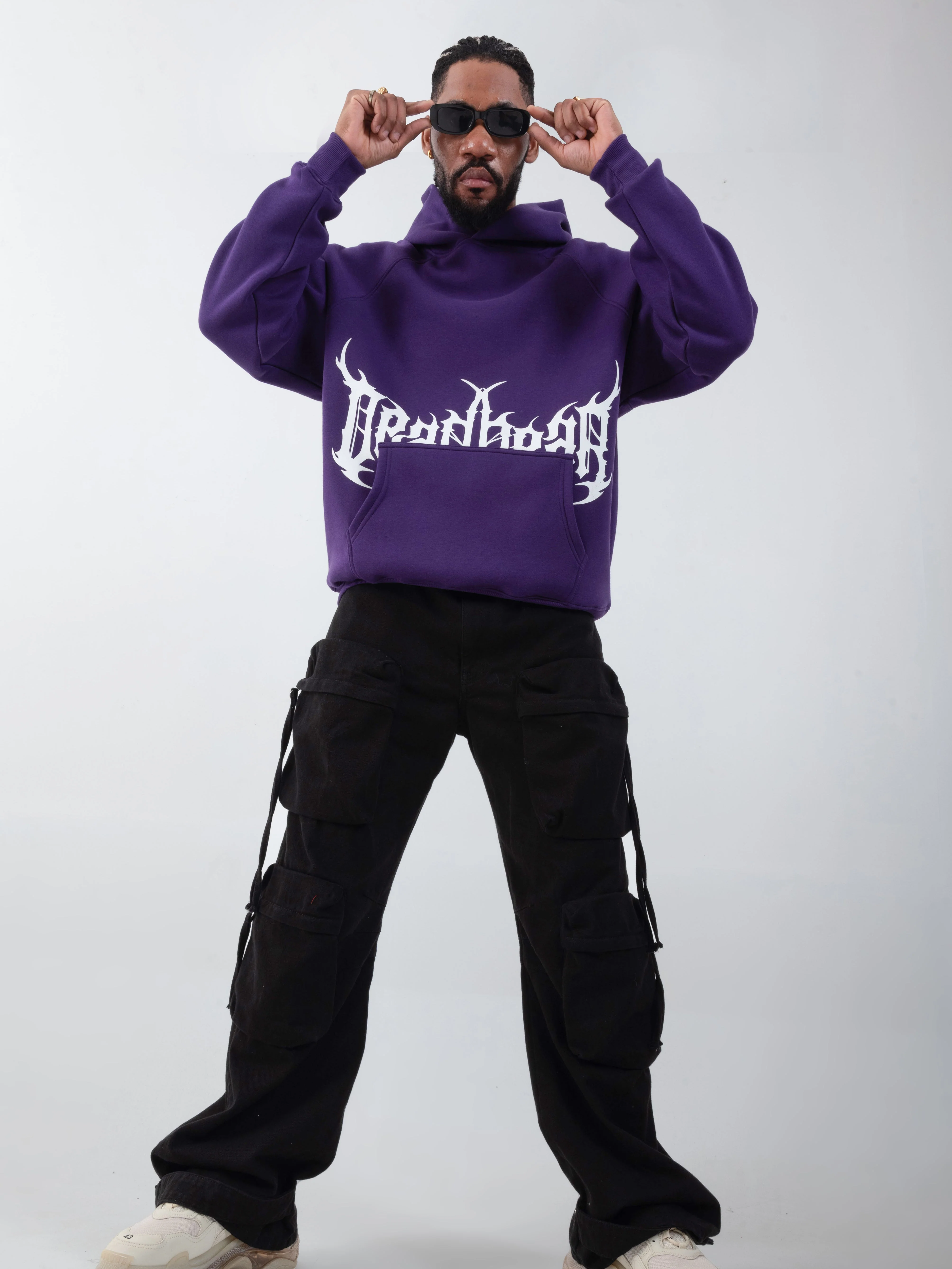 Flames Hoodie Purple - Image 4