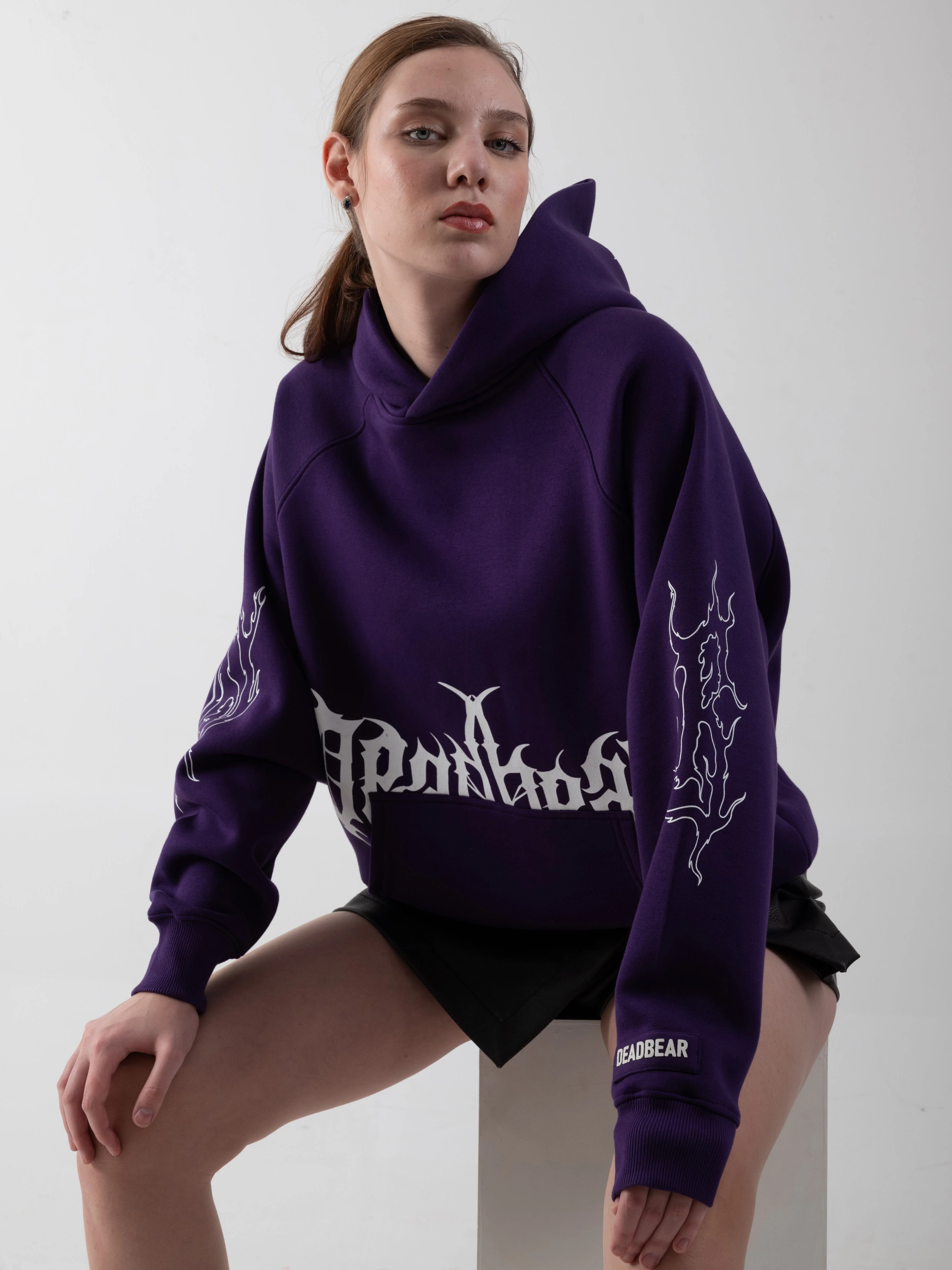 Flames Hoodie Purple - Image 5