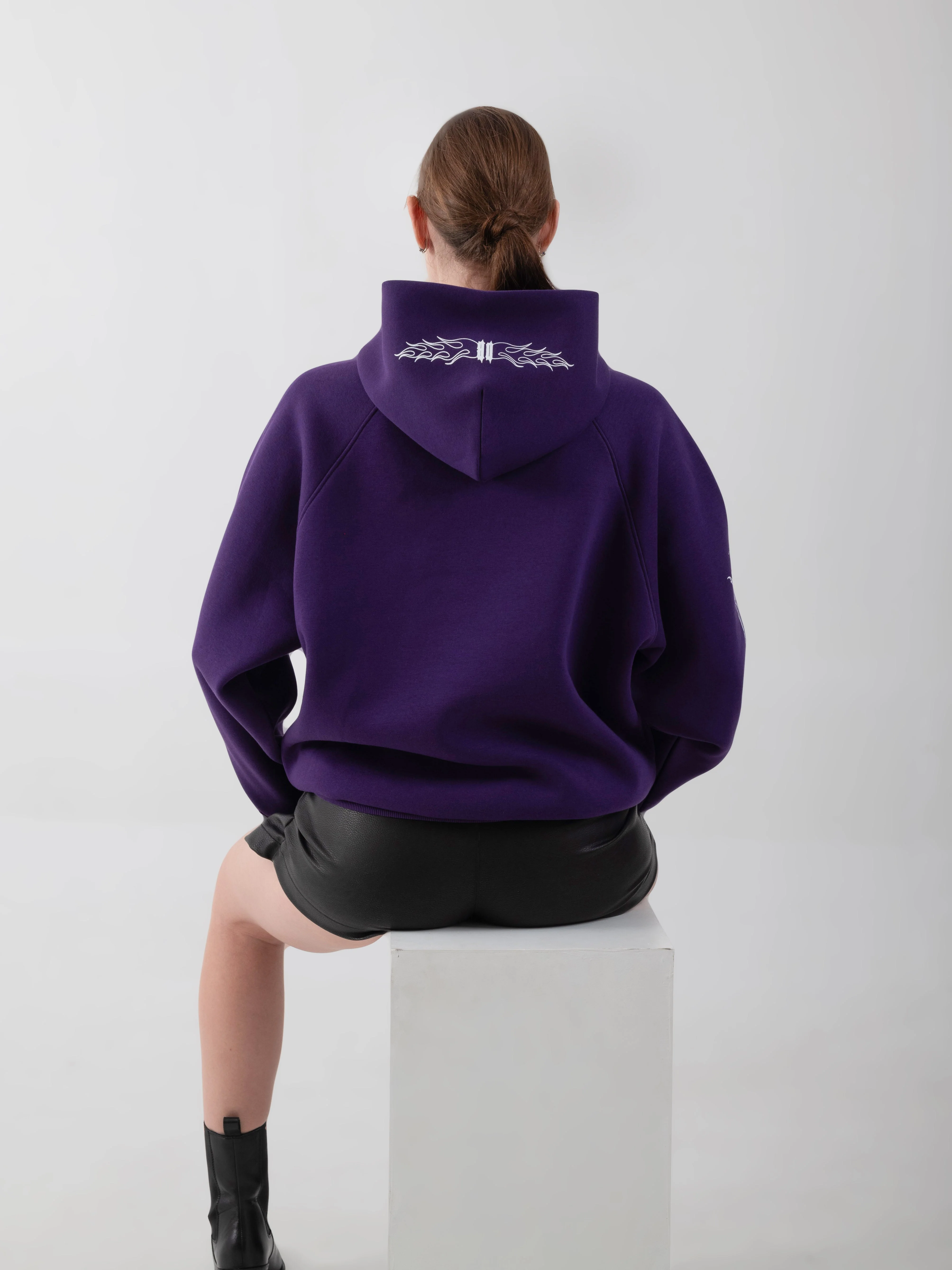 Flames Hoodie Purple - Image 7