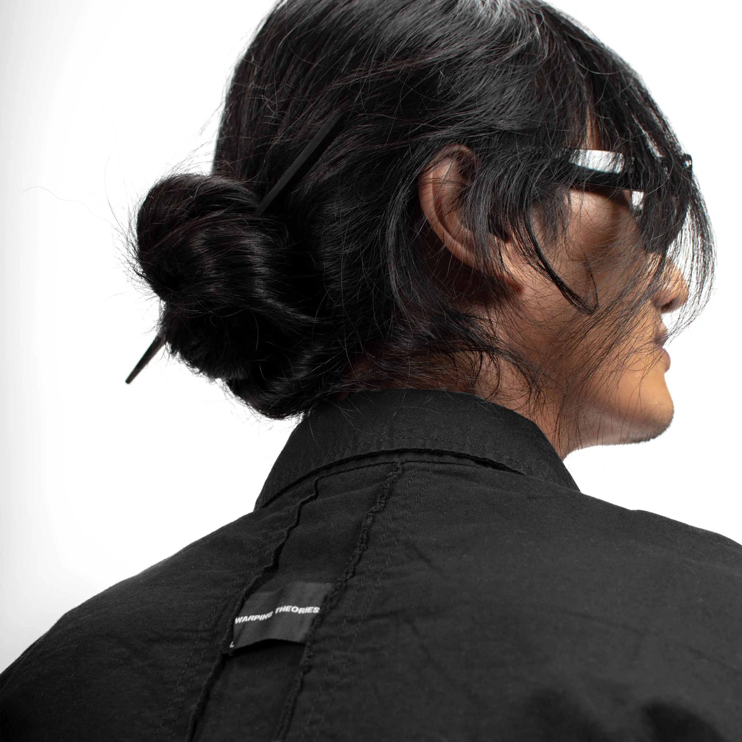 FRAYED COTTON SHIRT - DUSTY BLACK - Image 6