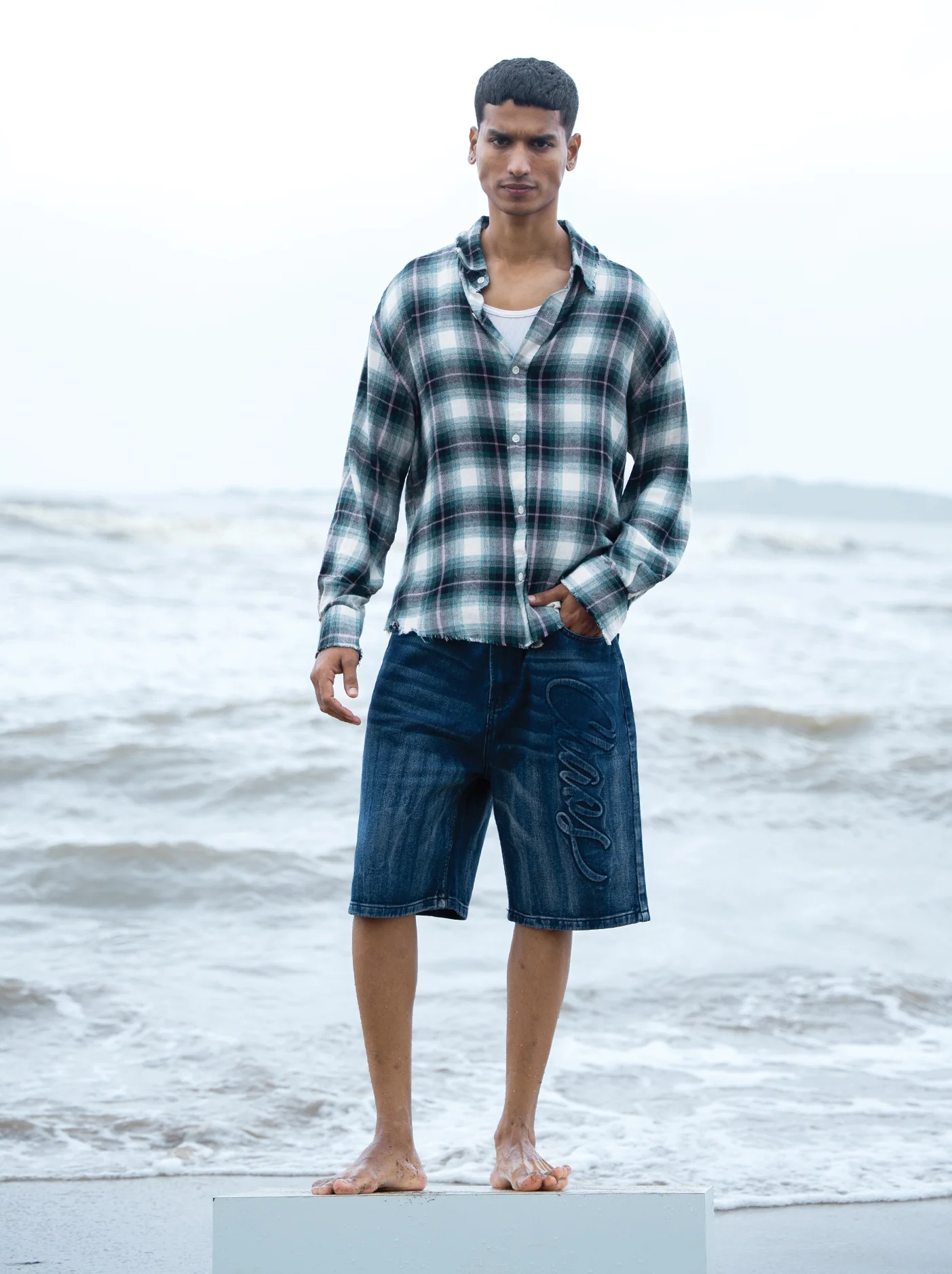 Frayed Flannel Green/White - Image 5