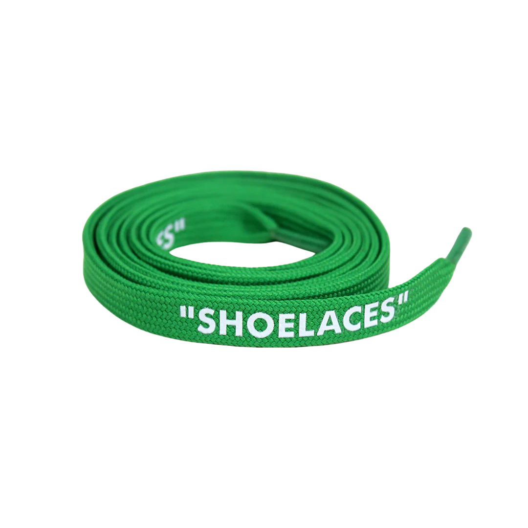 Green Off-White Style “SHOELACES” for Sneakers – Premium Flat Laces by KNOTTY