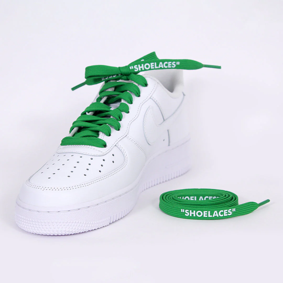 Green Off-White Style “SHOELACES” for Sneakers – Premium Flat Laces by KNOTTY - Image 2