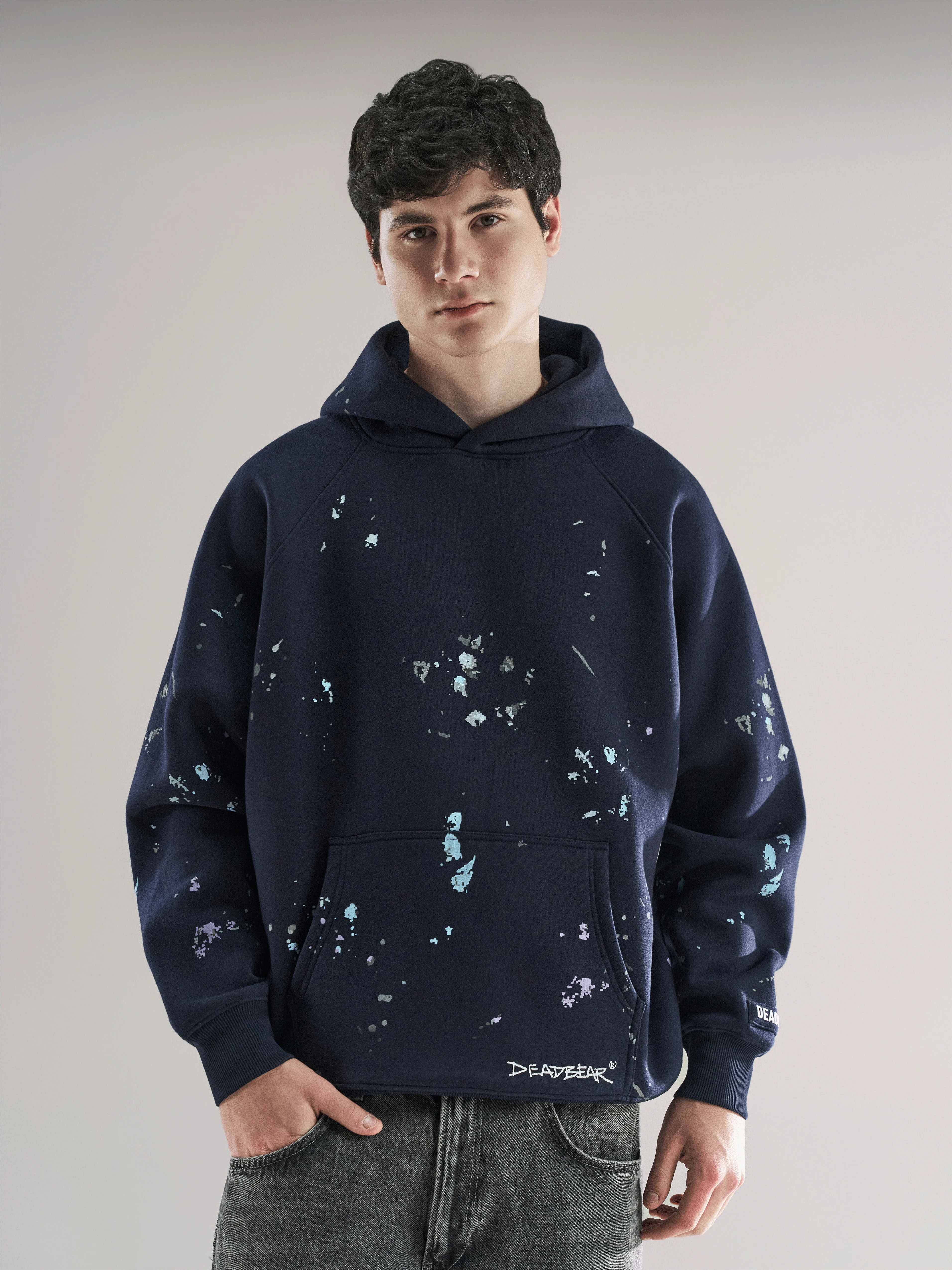 Grumpy Bear Hoodie Navy - Image 6