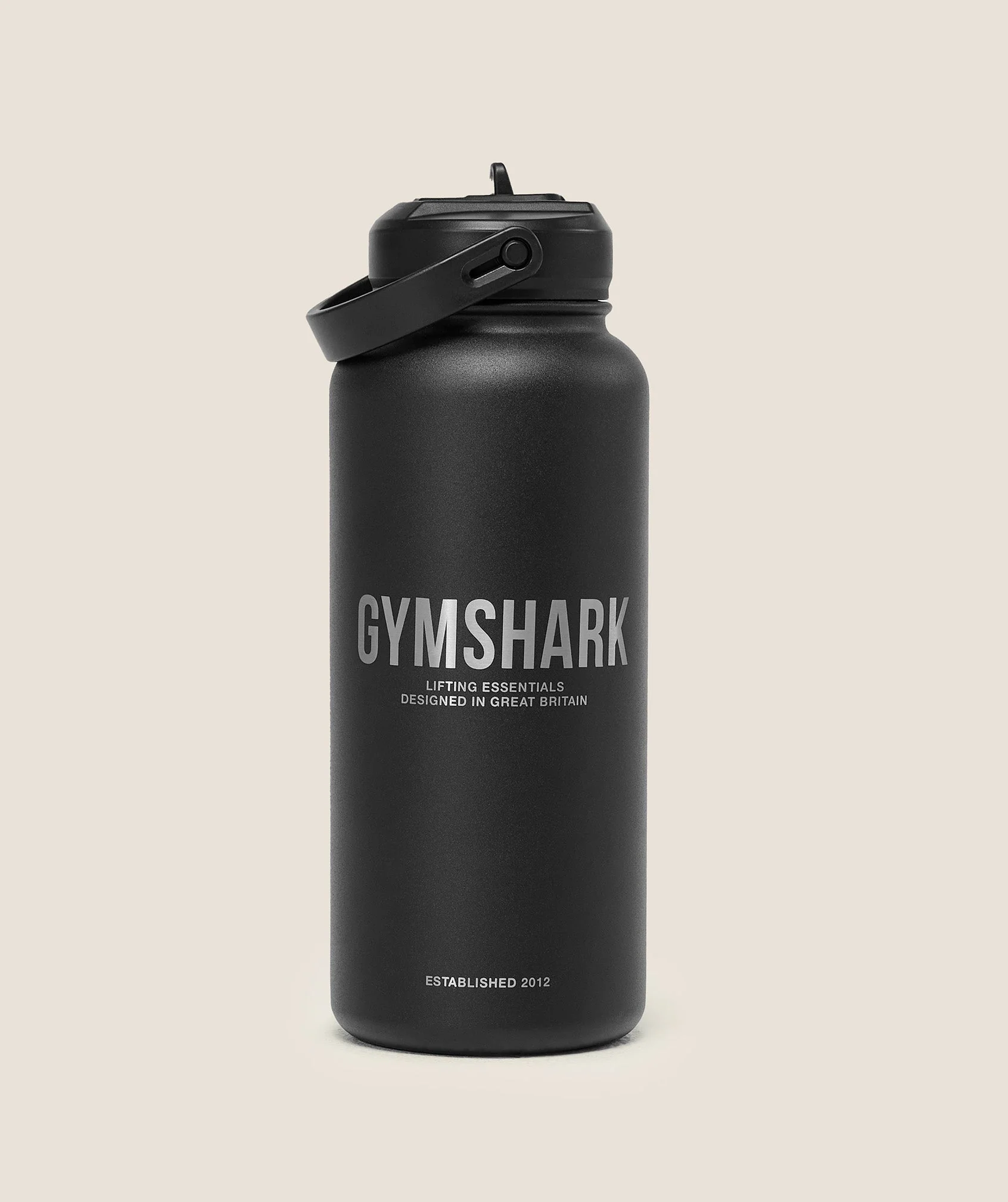 GYMSHARK Metal Insulated Straw Bottle 1L Black