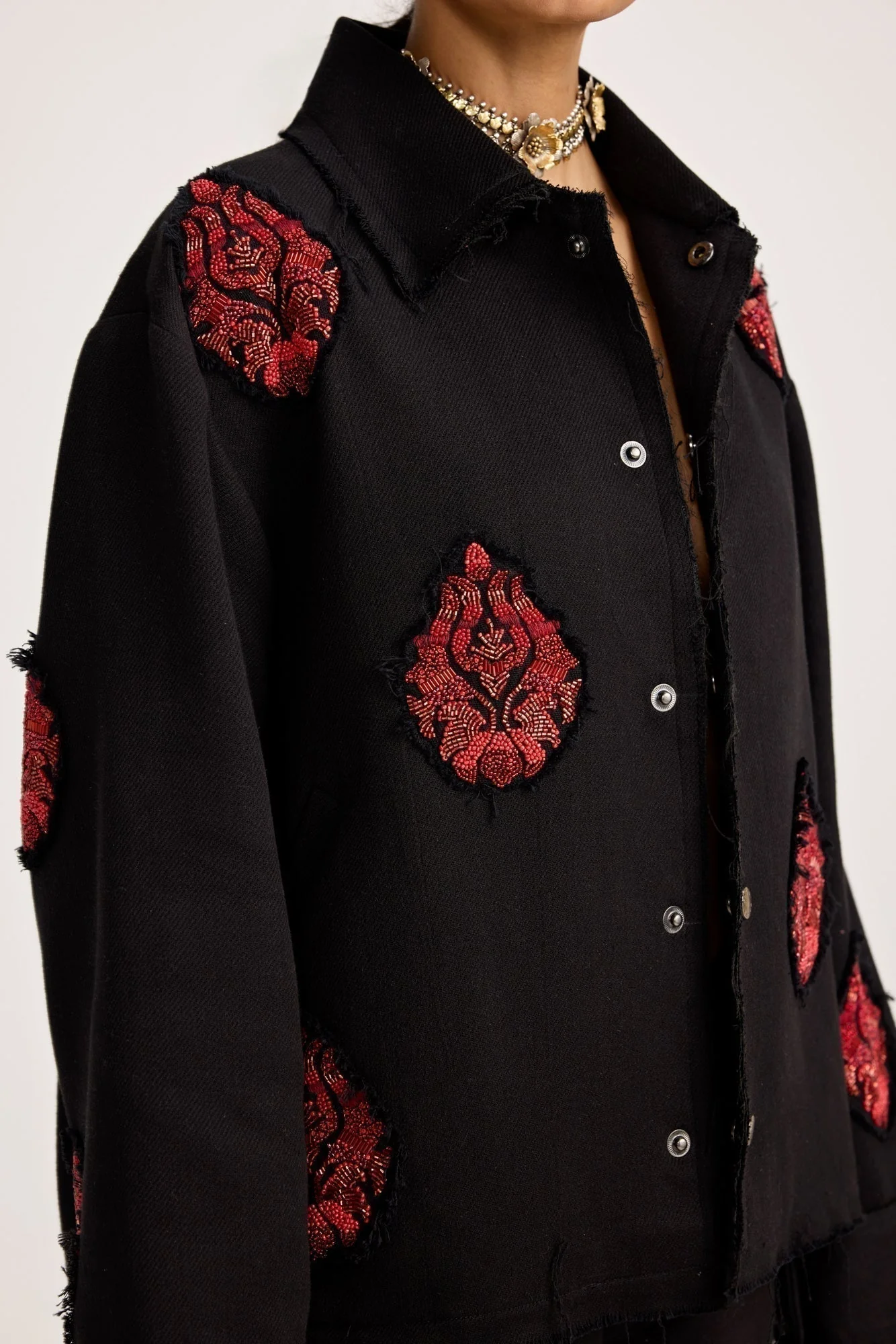 Hand Embriodered Black - Jacket - Image 4