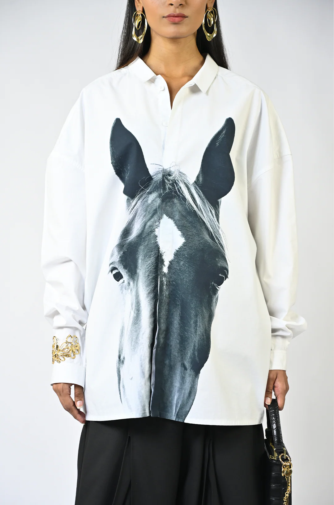 Horse printed cotton shirt - Image 8