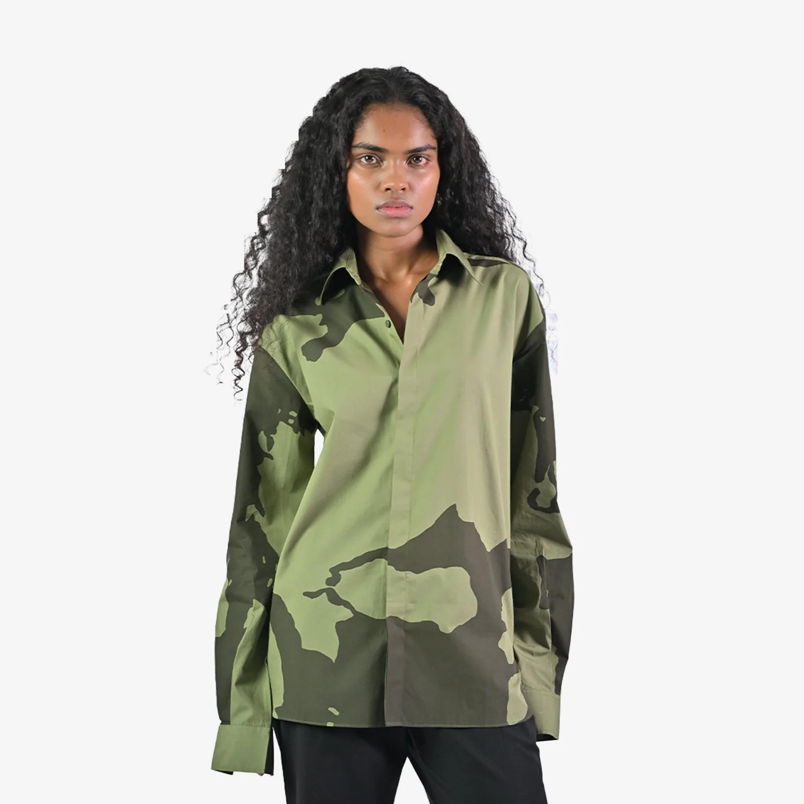HUEMN flesh shirt - Dark Green - Image 4