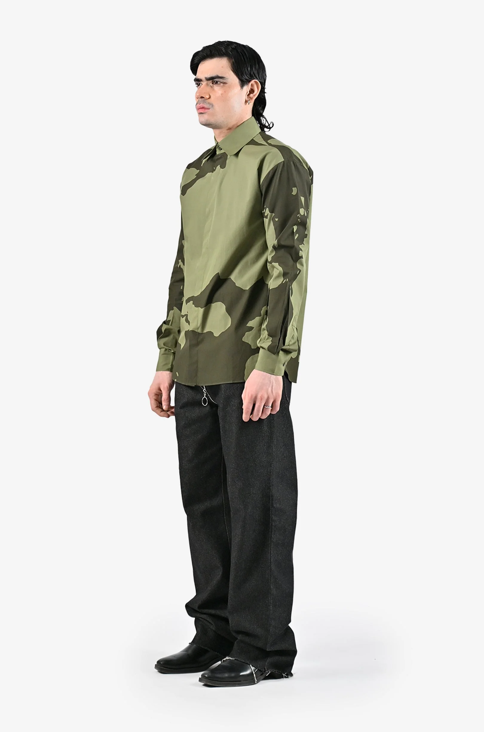 HUEMN flesh shirt - Dark Green - Image 5
