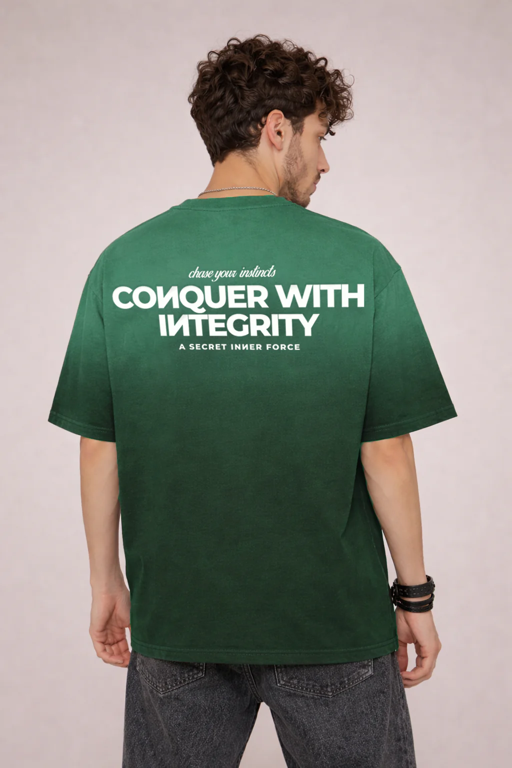 Inner Forces Oversized Tshirt -(Forest Green) - Image 3