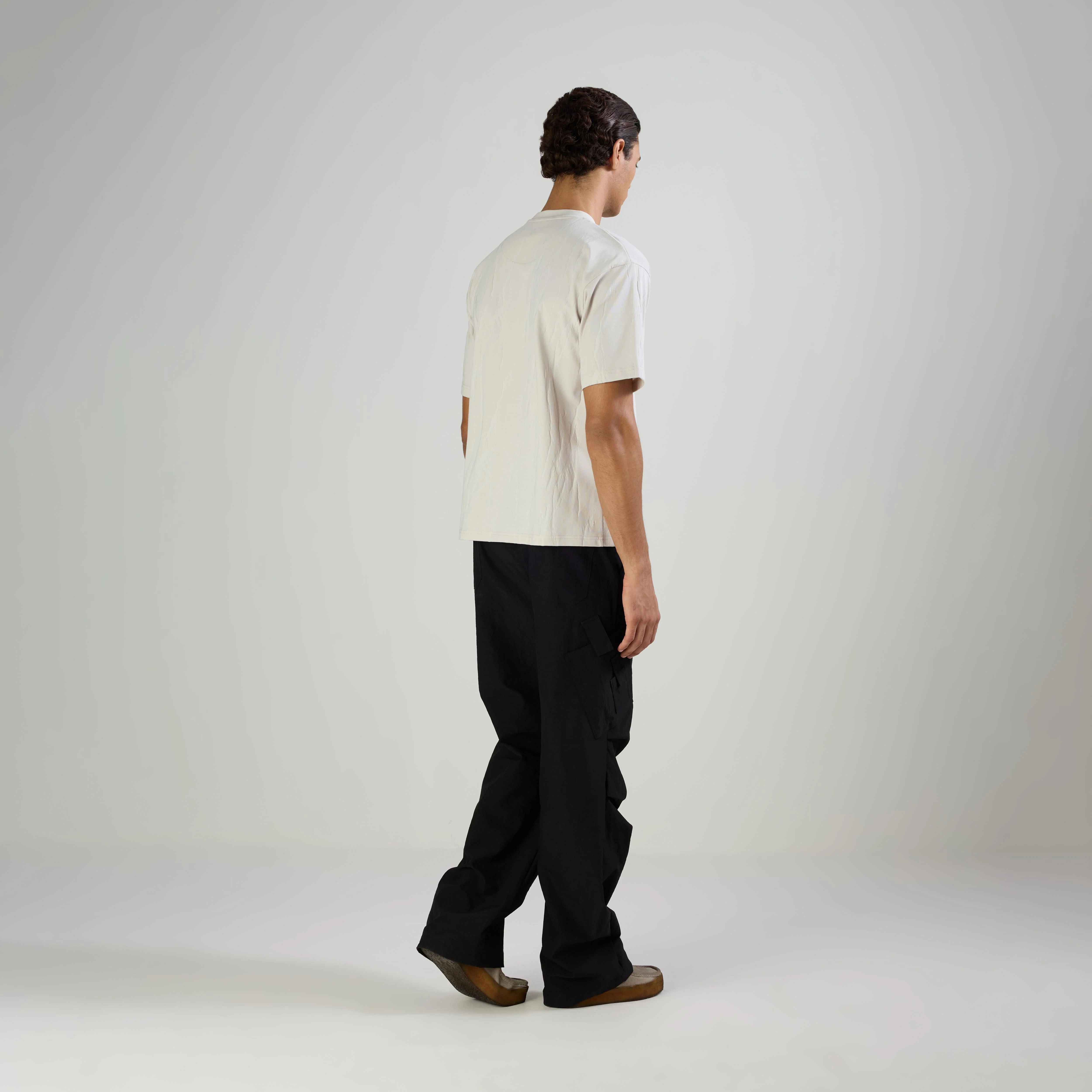 JACQUARD ROUND NECK T-SHIRT - MILD GREY - Image 5