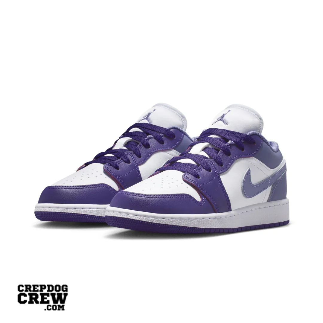 Jordan 1 Low Court Purple White Dusty Amethyst (GS) - Image 2
